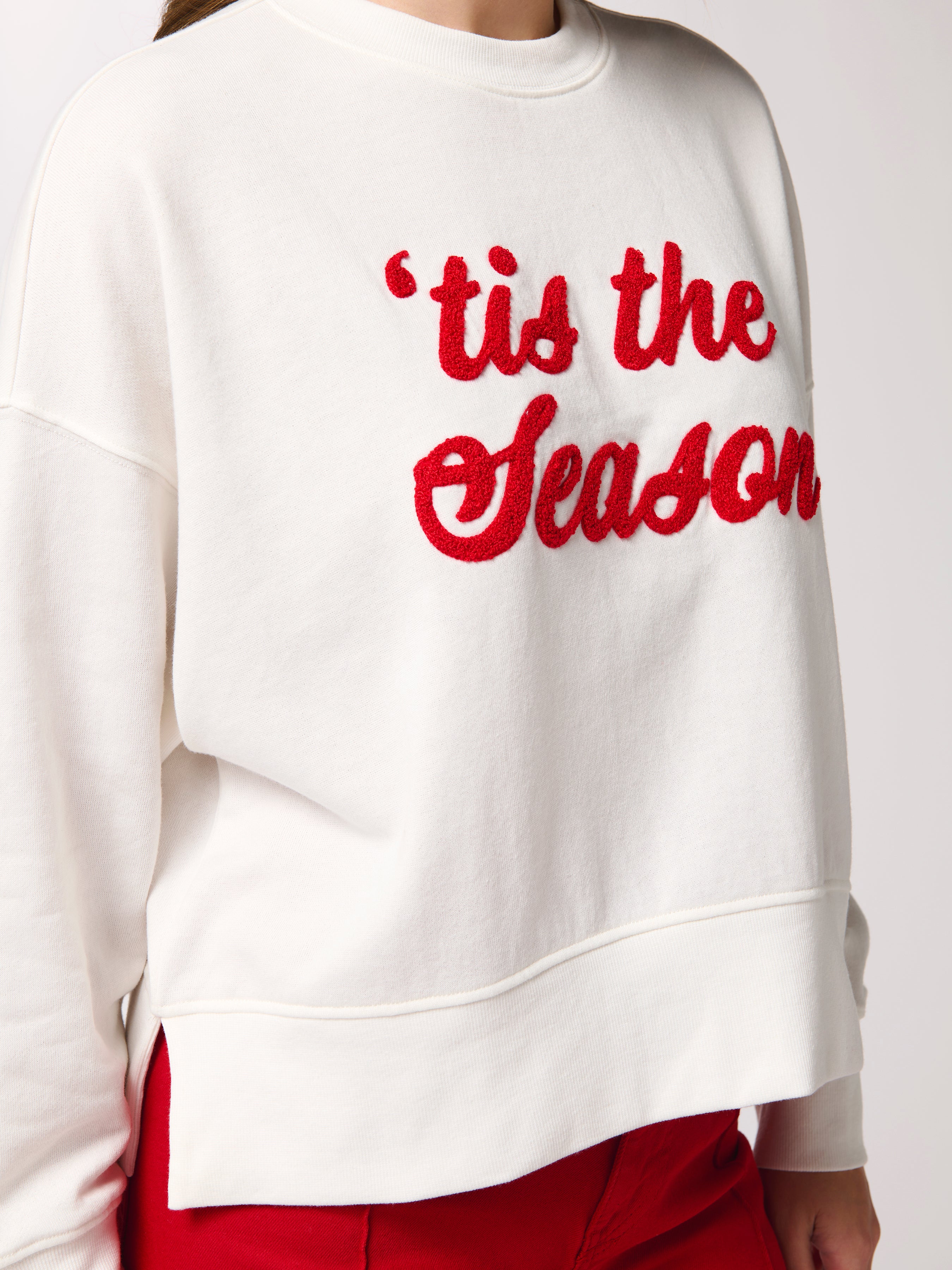 Shiraleah "'Tis The Season/Fa La La" Relaxed Sweatshirt, Ivory