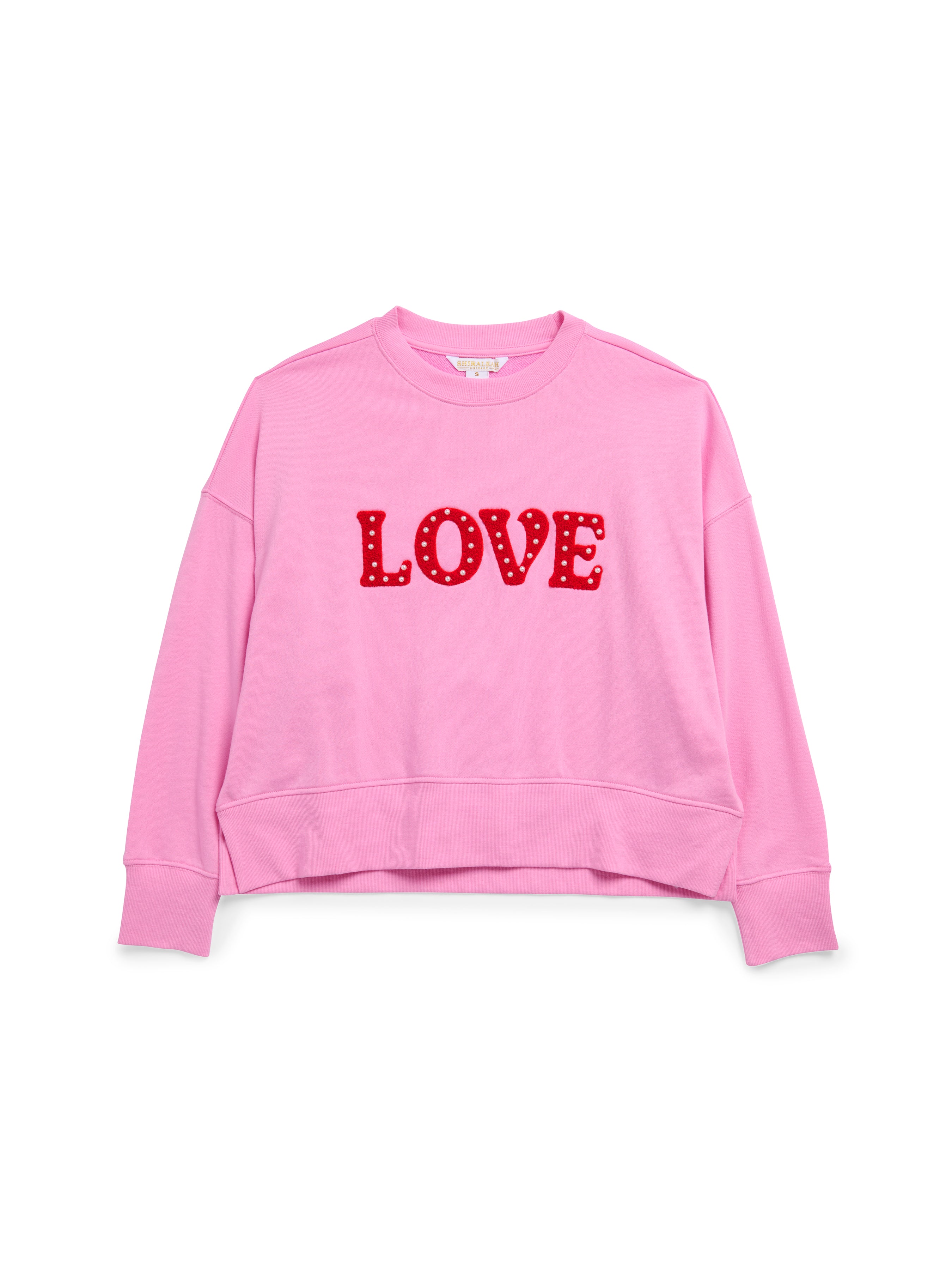 Shiraleah "Love" Relaxed Sweatshirt, Candy Pink