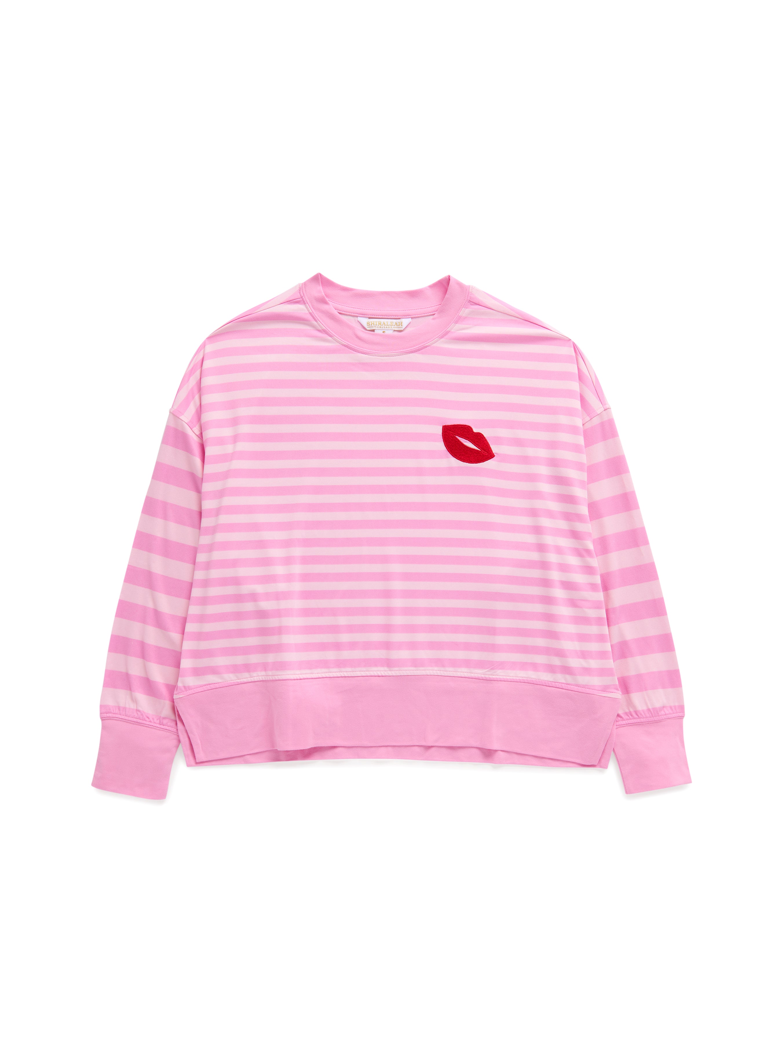 Shiraleah Stripe Ultra-Soft Jersey Knit PJ Set, Pink SMALL