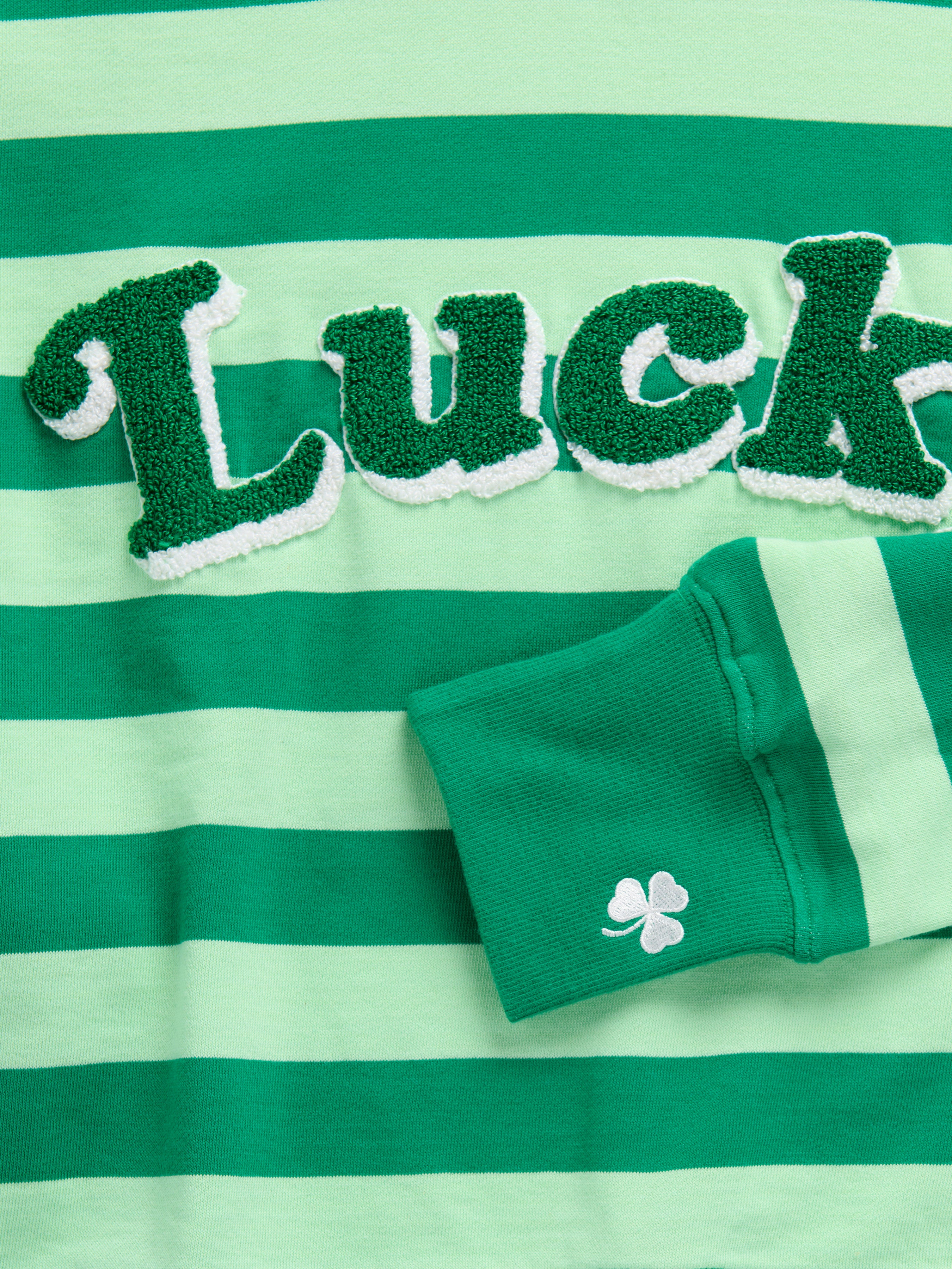 Shiraleah Striped "Lucky" Relaxed Sweatshirt, Green GREEN / SMALL