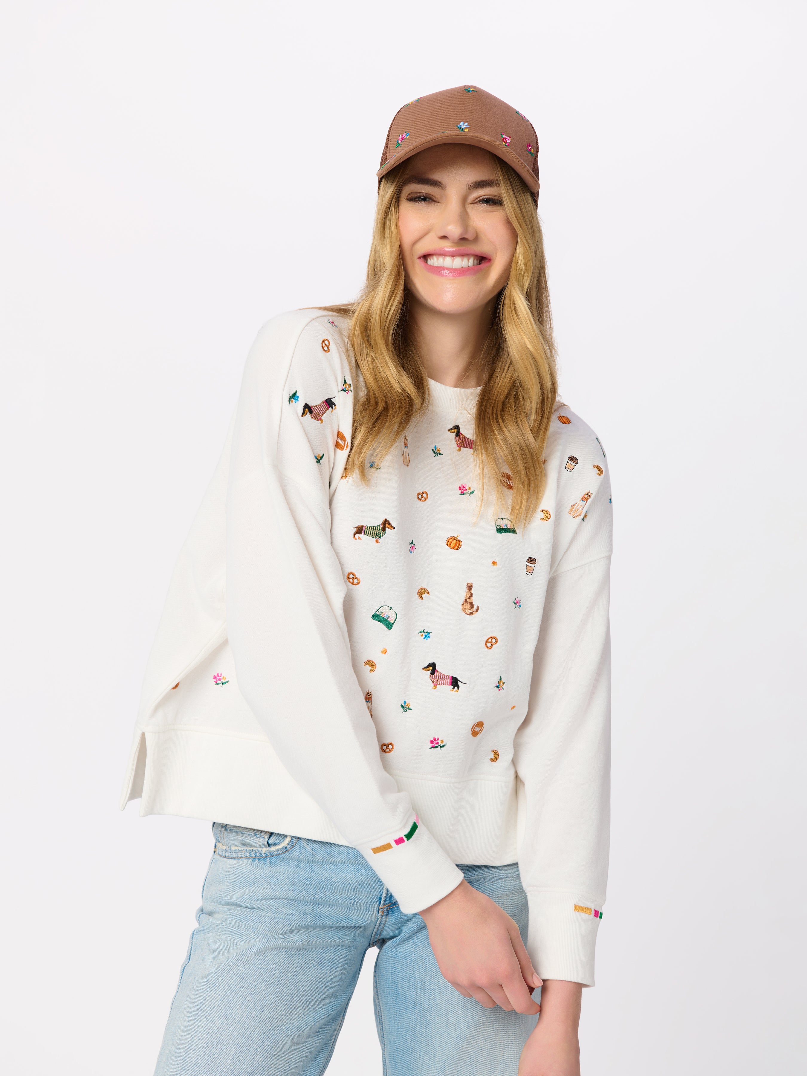 Shiraleah Fall Icons Relaxed Sweatshirt IVORY / EXTRA SMALL