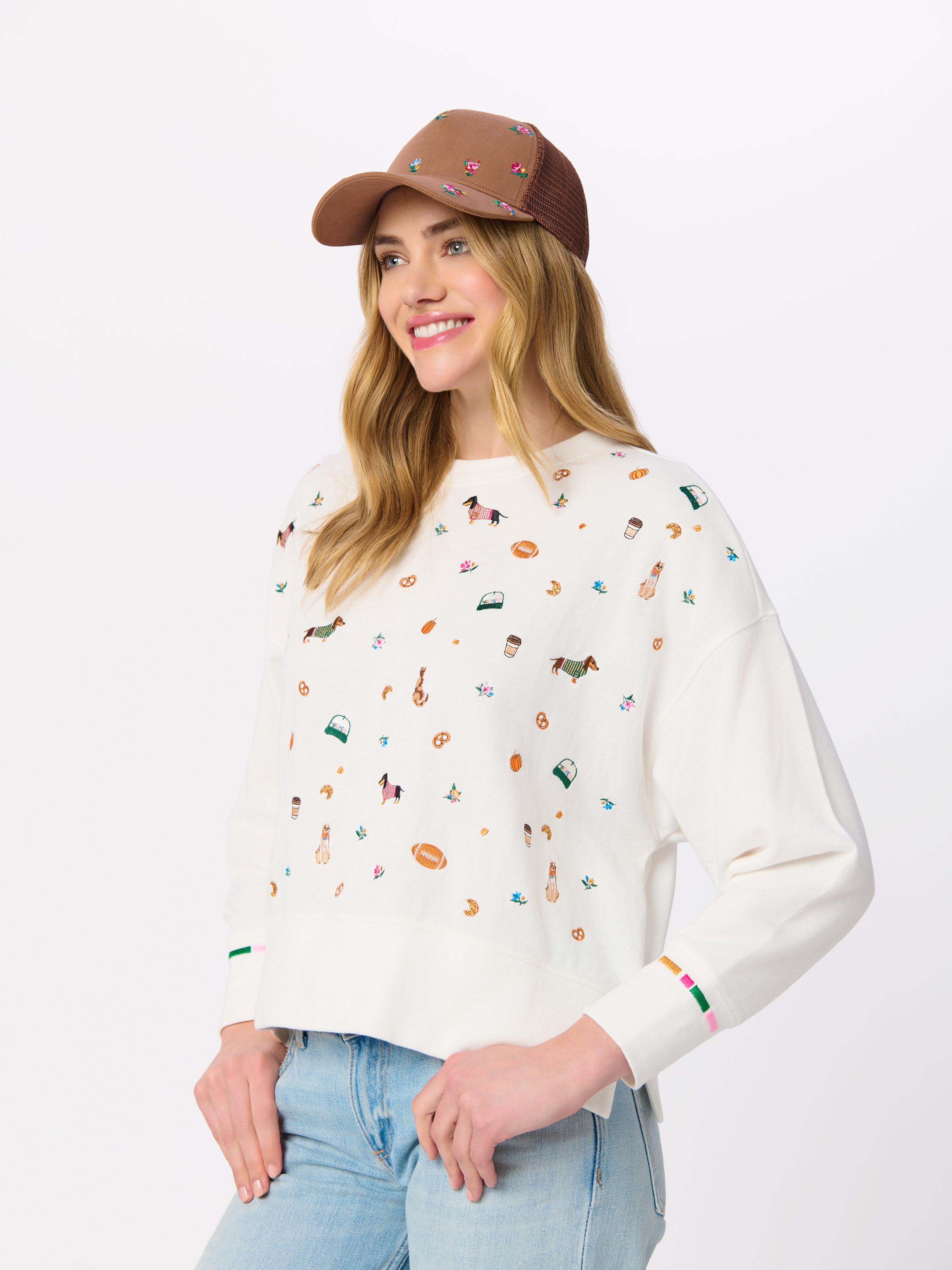 Shiraleah Fall Icons Relaxed Sweatshirt IVORY / EXTRA SMALL