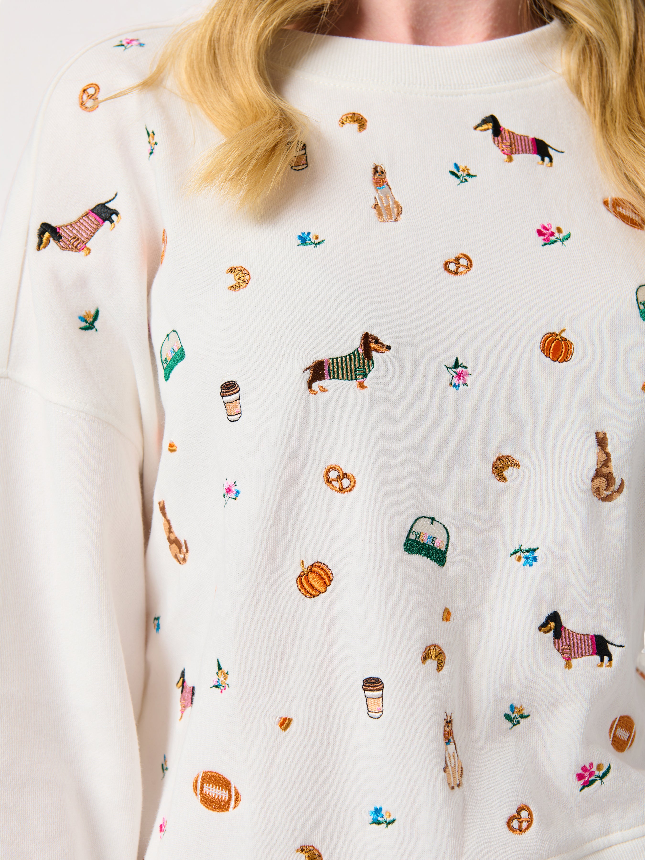 Shiraleah Fall Icons Relaxed Sweatshirt IVORY / EXTRA SMALL