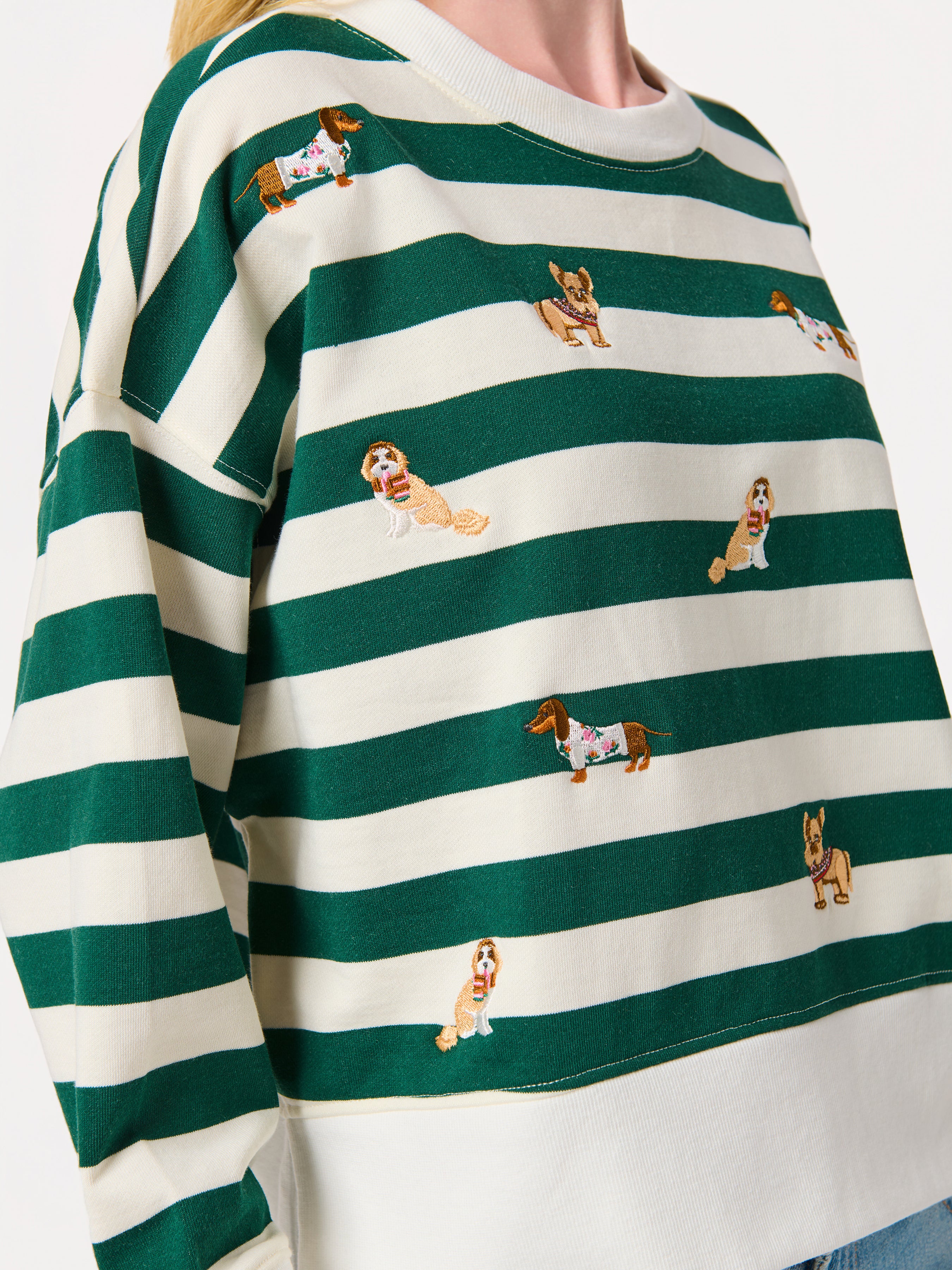 Shiraleah Doggies Relaxed Sweatshirt GREEN / EXTRA SMALL