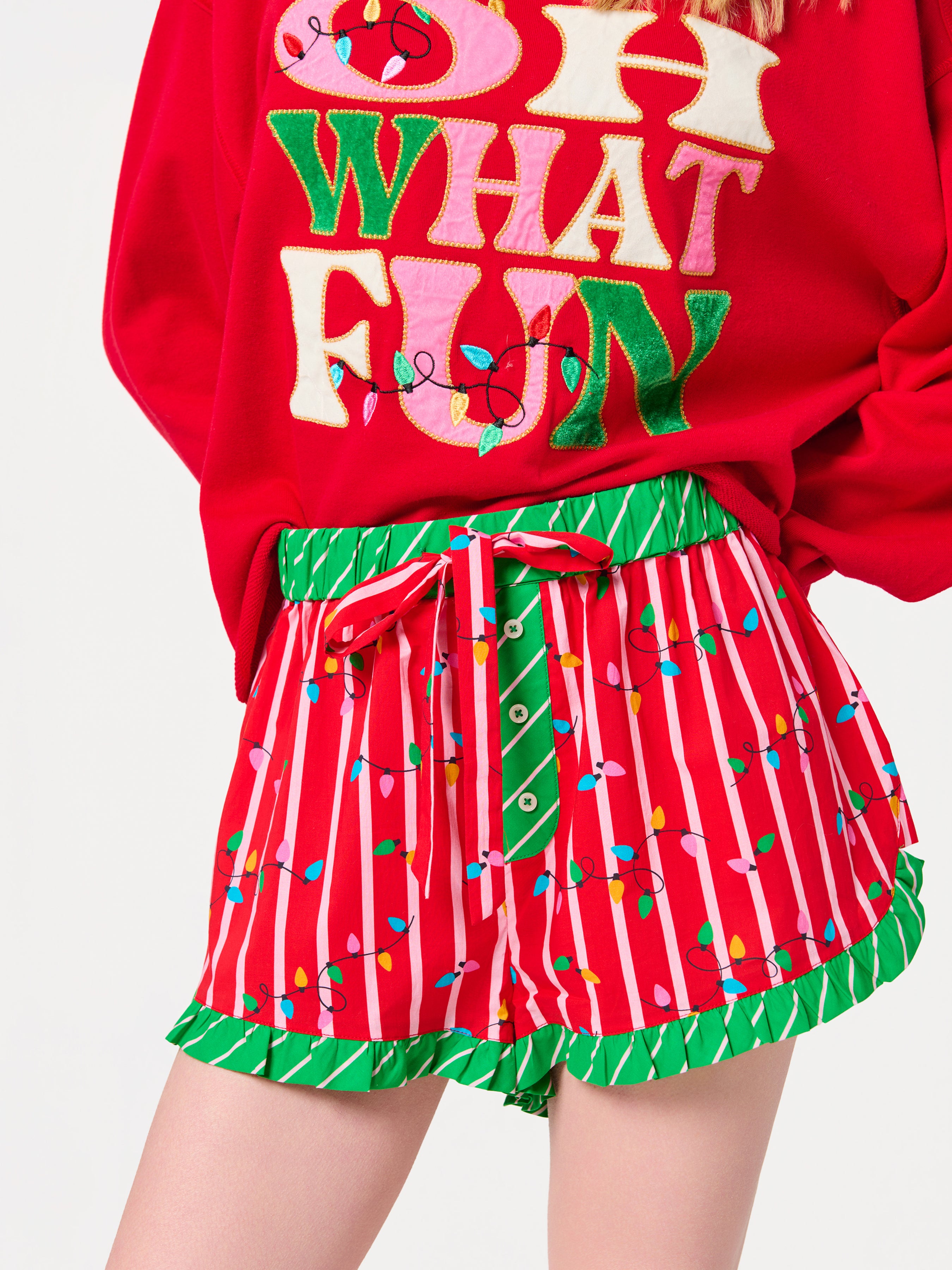 Shiraleah String Lights Boxer Short RED / EXTRA SMALL