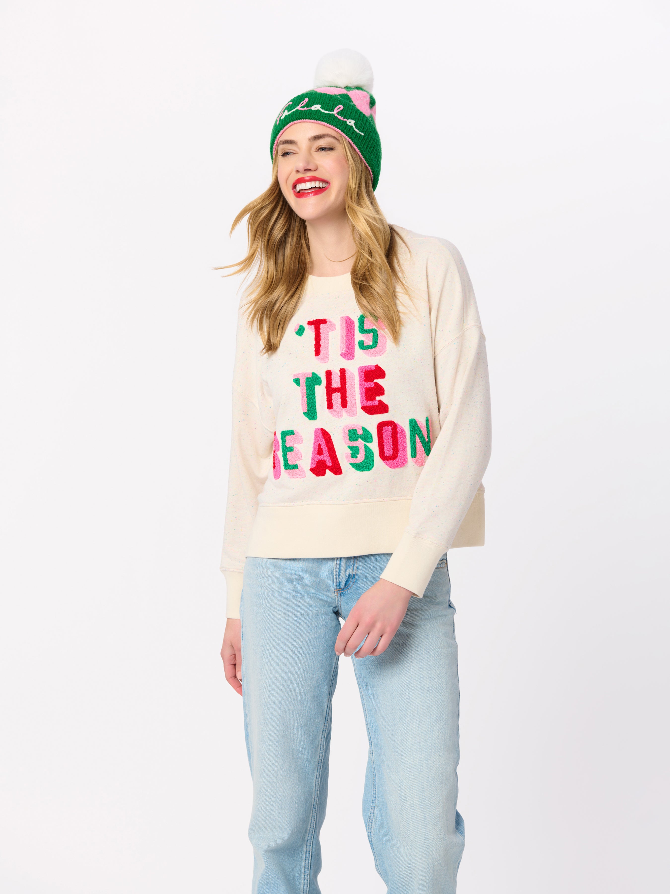 Shiraleah "Tis The Season" Relaxed Sweatshirt CREAM / EXTRA SMALL