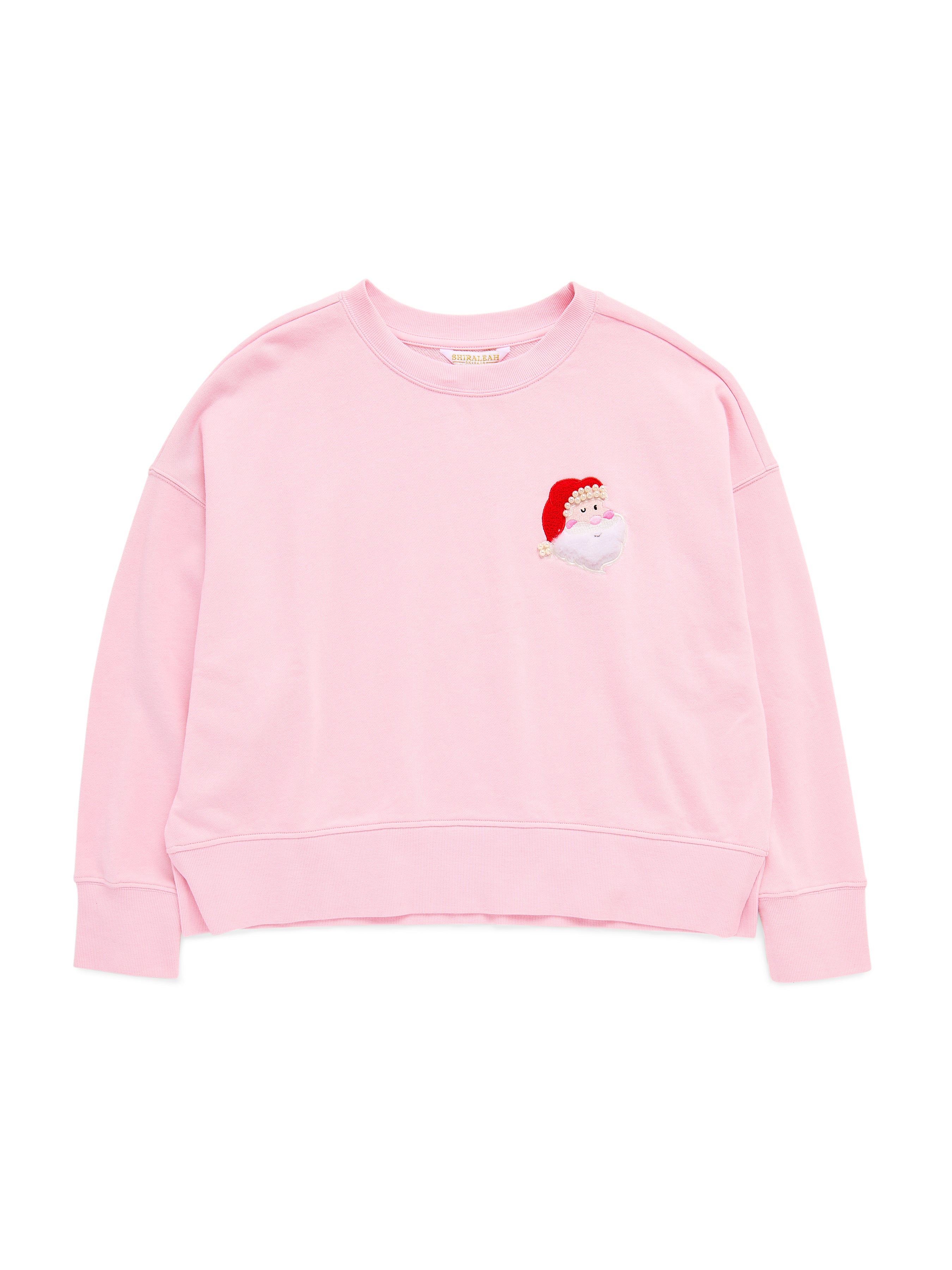 Shiraleah Santa/"Ho Ho Ho" Relaxed Sweatshirt BLUSH / EXTRA SMALL
