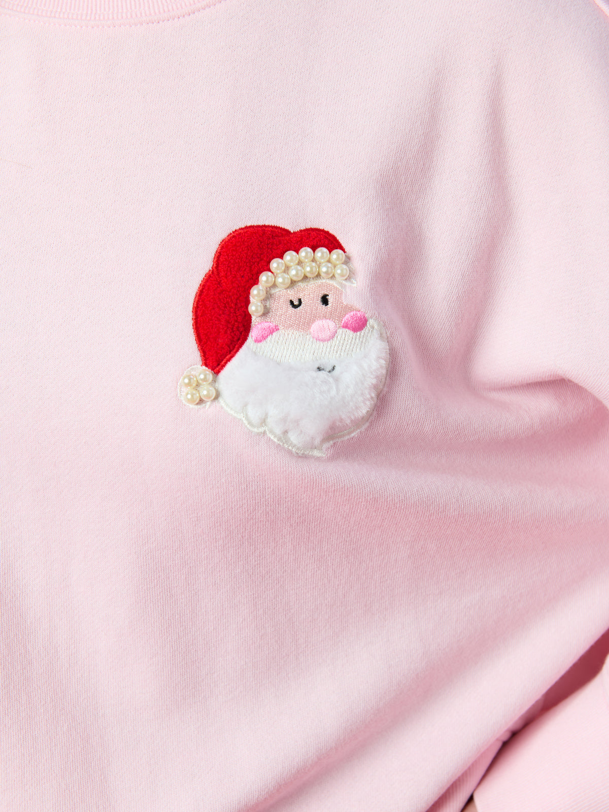 Shiraleah Santa/"Ho Ho Ho" Relaxed Sweatshirt BLUSH / EXTRA SMALL