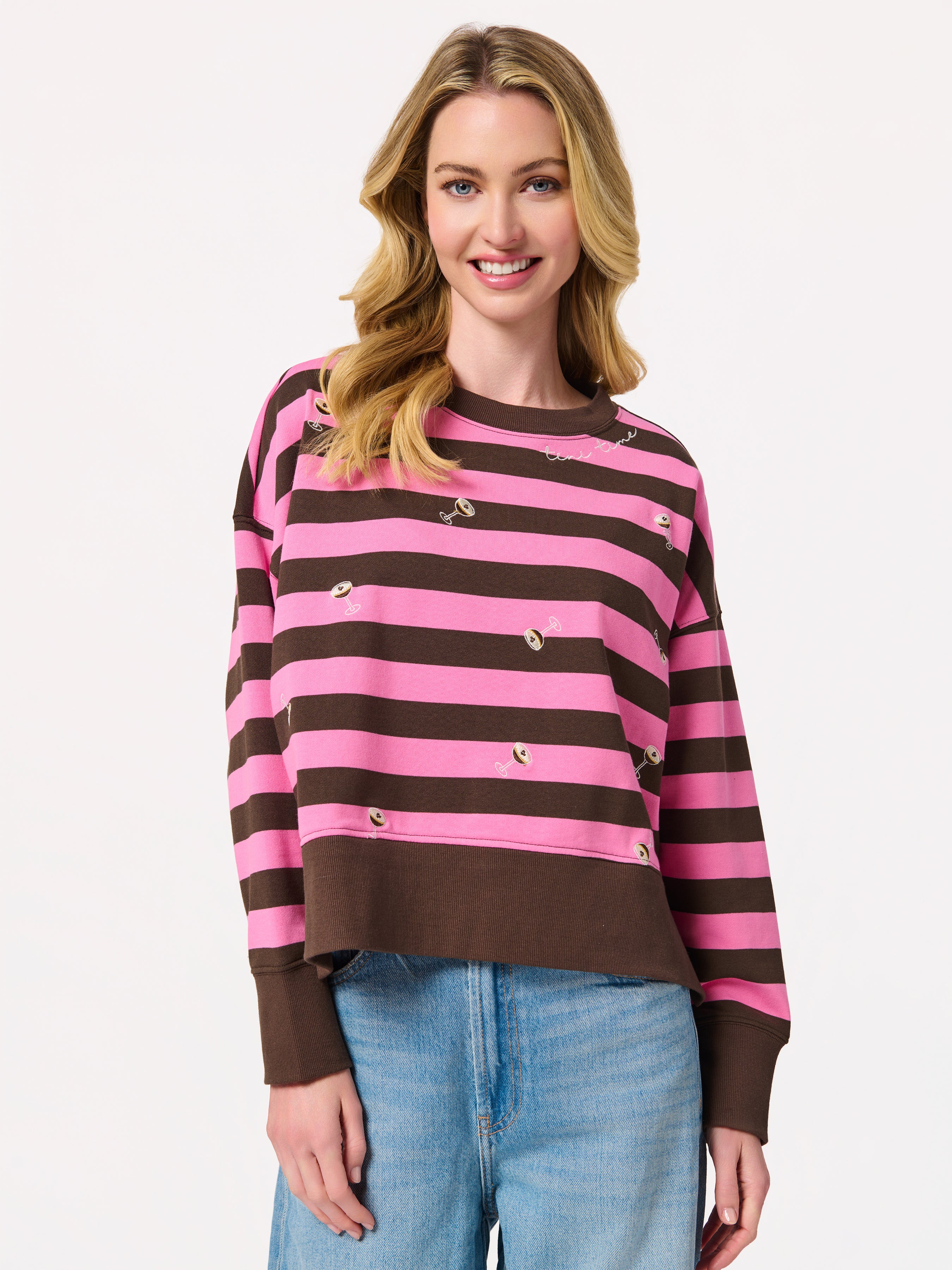 Shiraleah Espresso Martini Relaxed Sweatshirt BROWN / EXTRA SMALL