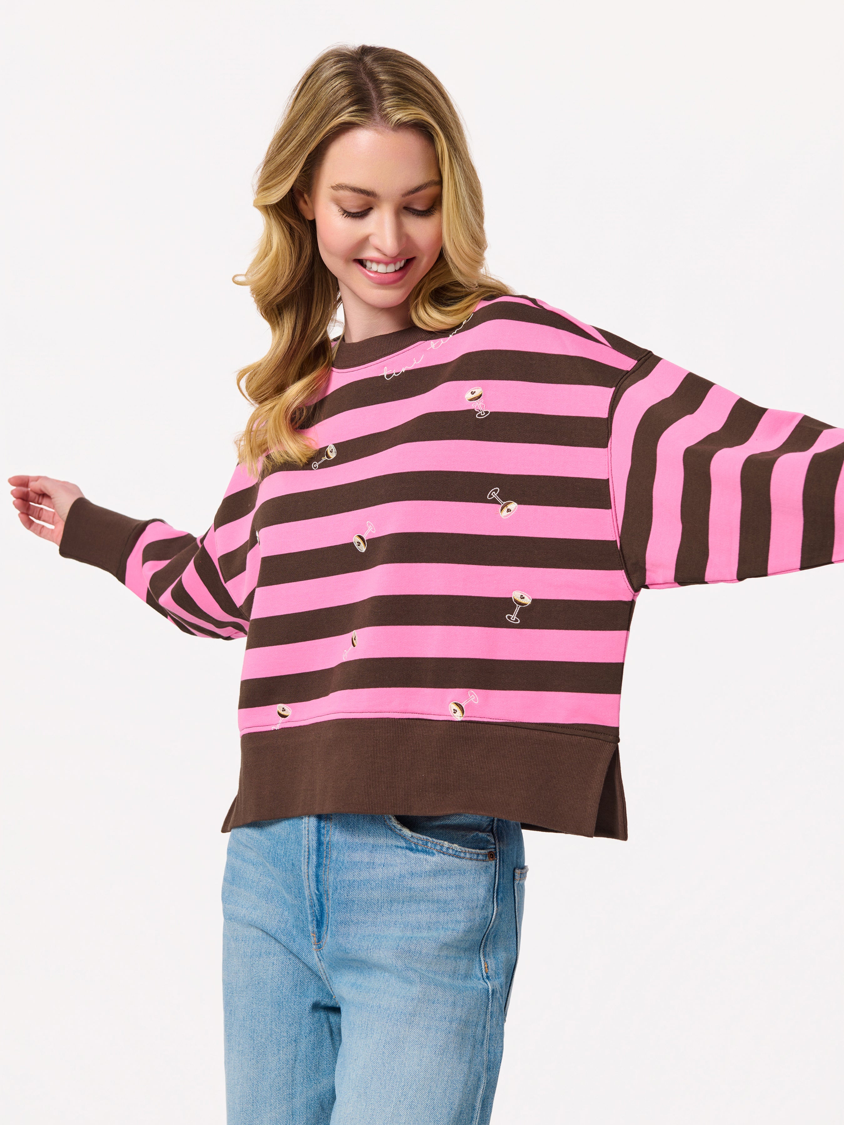 Shiraleah Espresso Martini Relaxed Sweatshirt BROWN / EXTRA SMALL