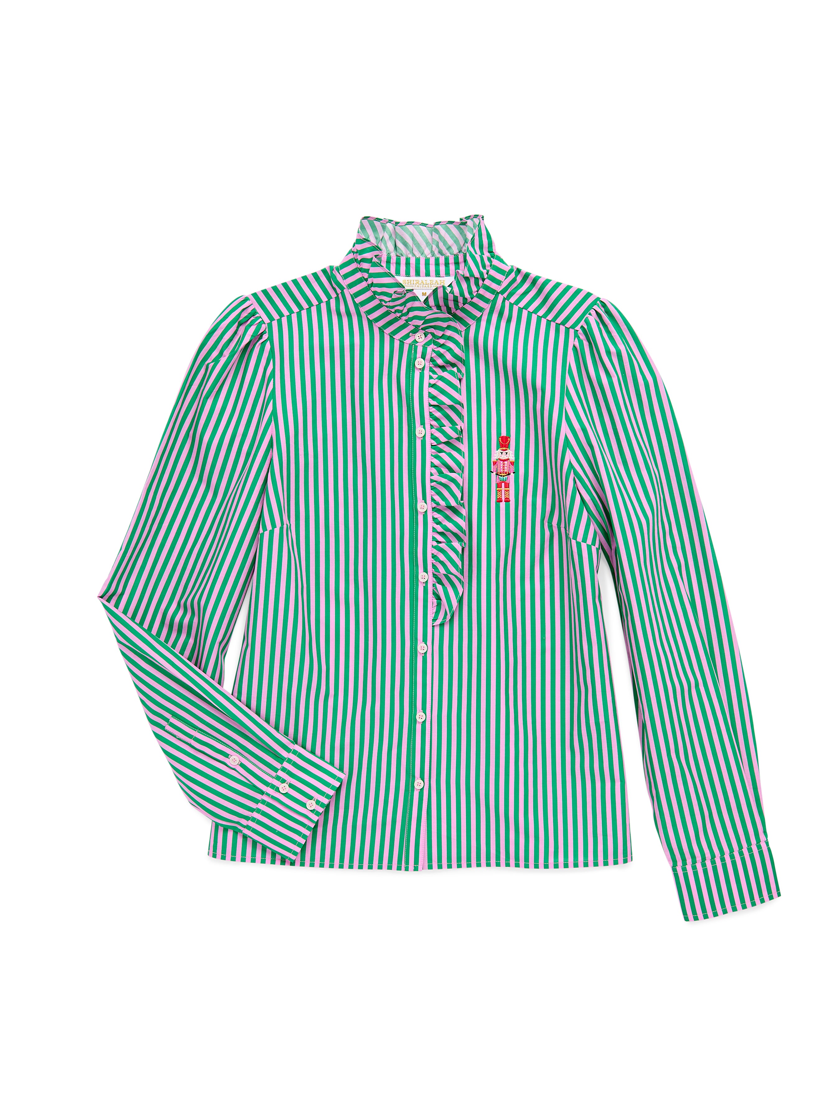 Shiraleah Nutcracker Ruffle Blouse GREEN / EXTRA SMALL