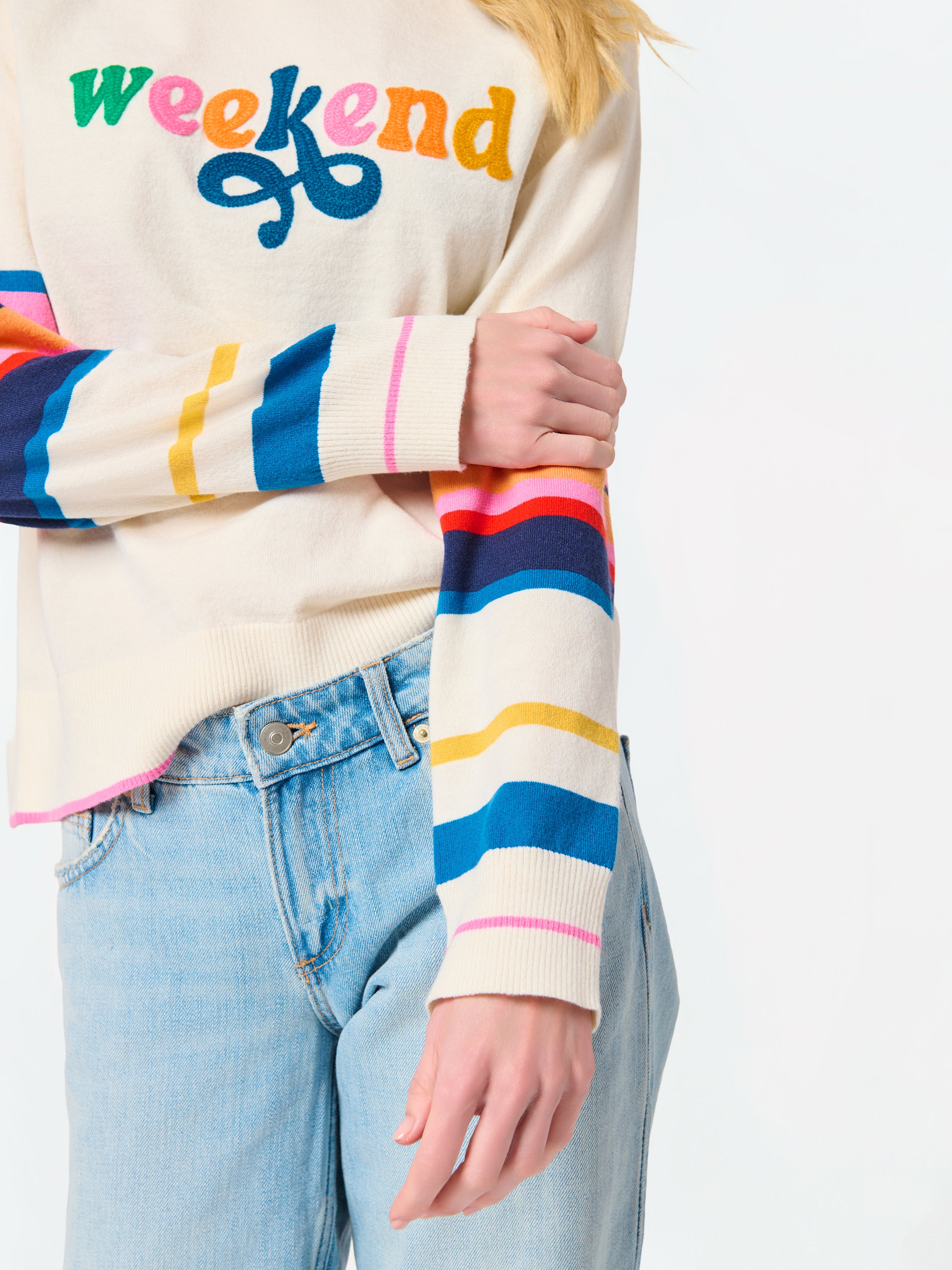 Shiraleah "Weekend" Lightweight Boxy Sweater IVORY / EXTRA SMALL