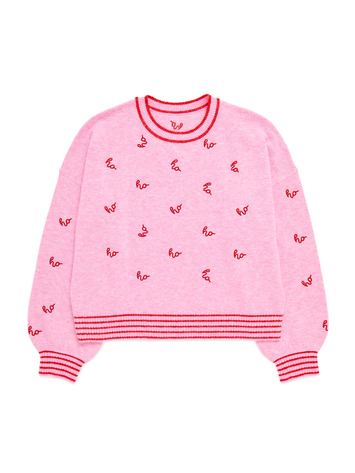 Shiraleah "Ho Ho Ho" Relaxed Sweater BLUSH / EXTRA SMALL