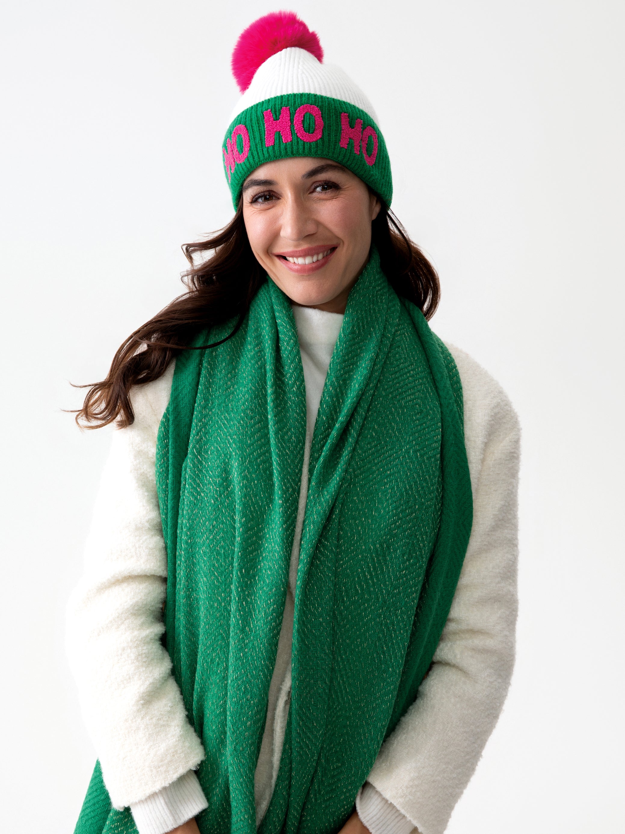 Shiraleah "Ho Ho Ho" Beanie IVORY