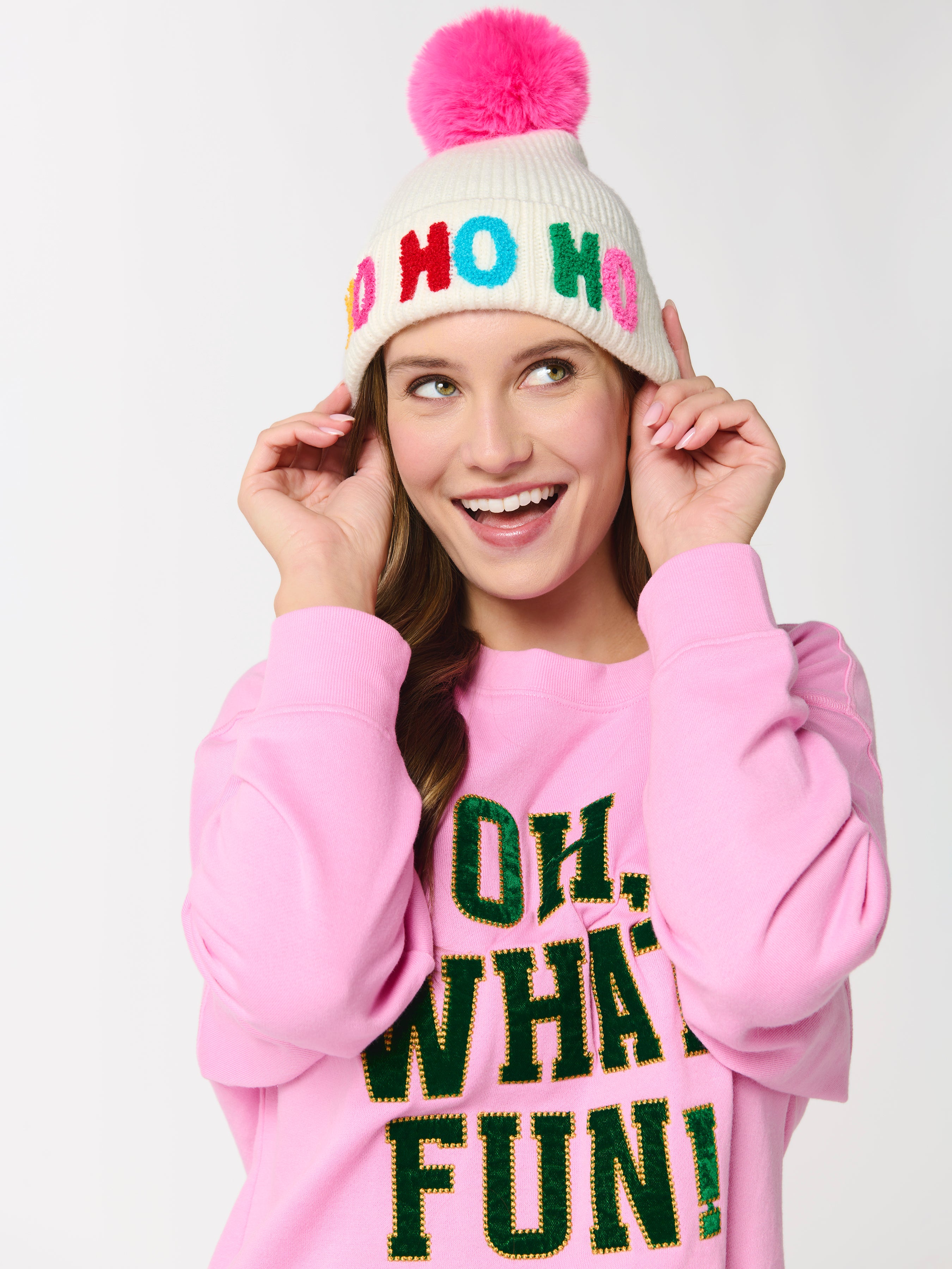 Shiraleah "Ho Ho Ho" Beanie WHITE