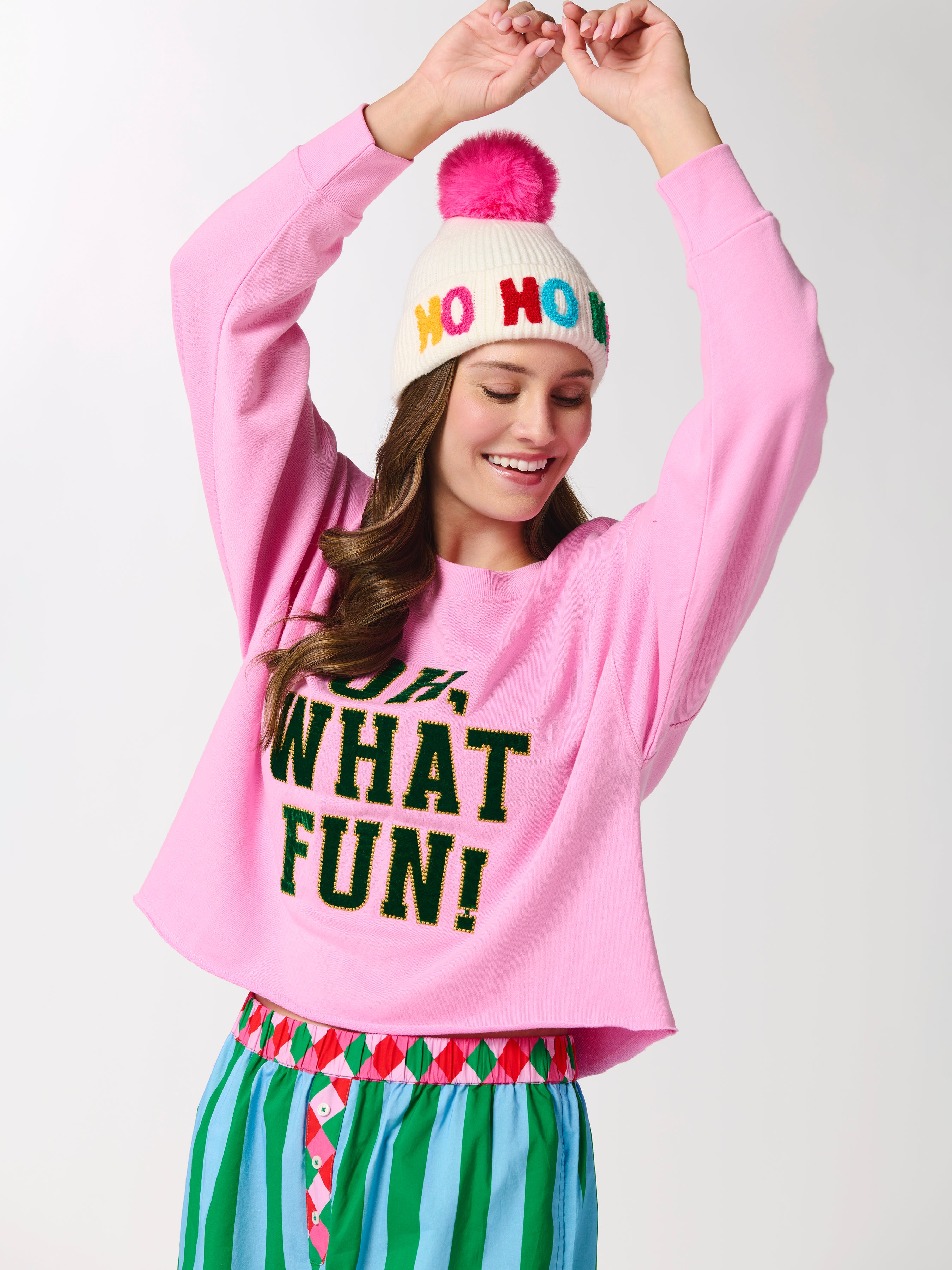 Shiraleah "Ho Ho Ho" Beanie WHITE