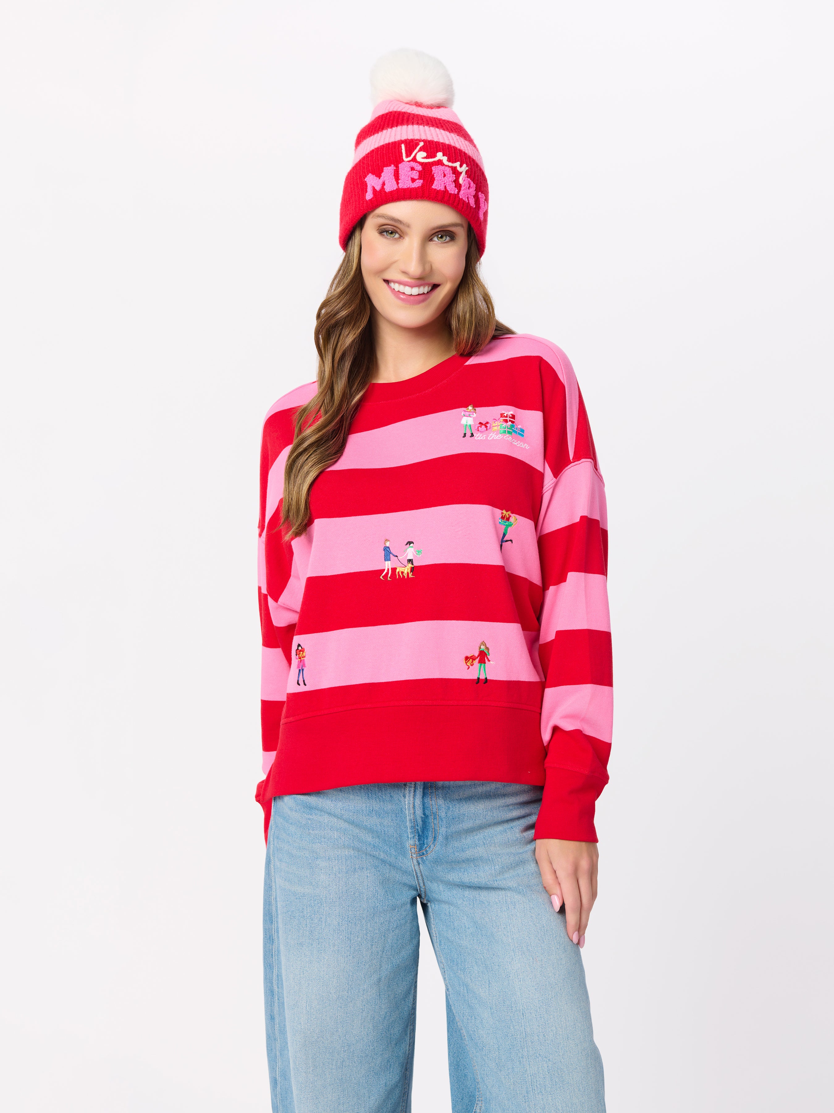 Shiraleah "Very Merry" Beanie, Red