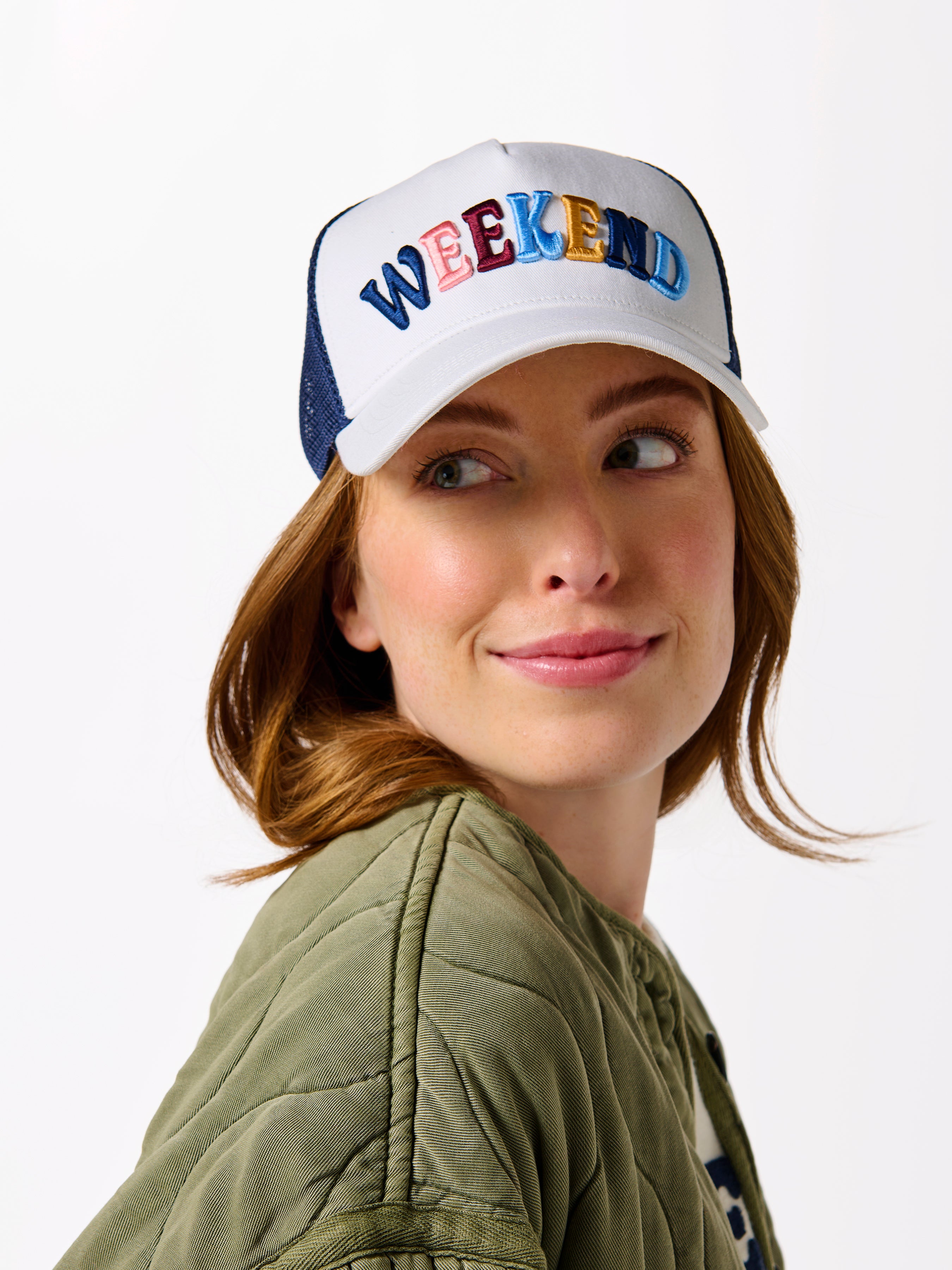 Shiraleah "Weekend" Trucker Hat, Ivory