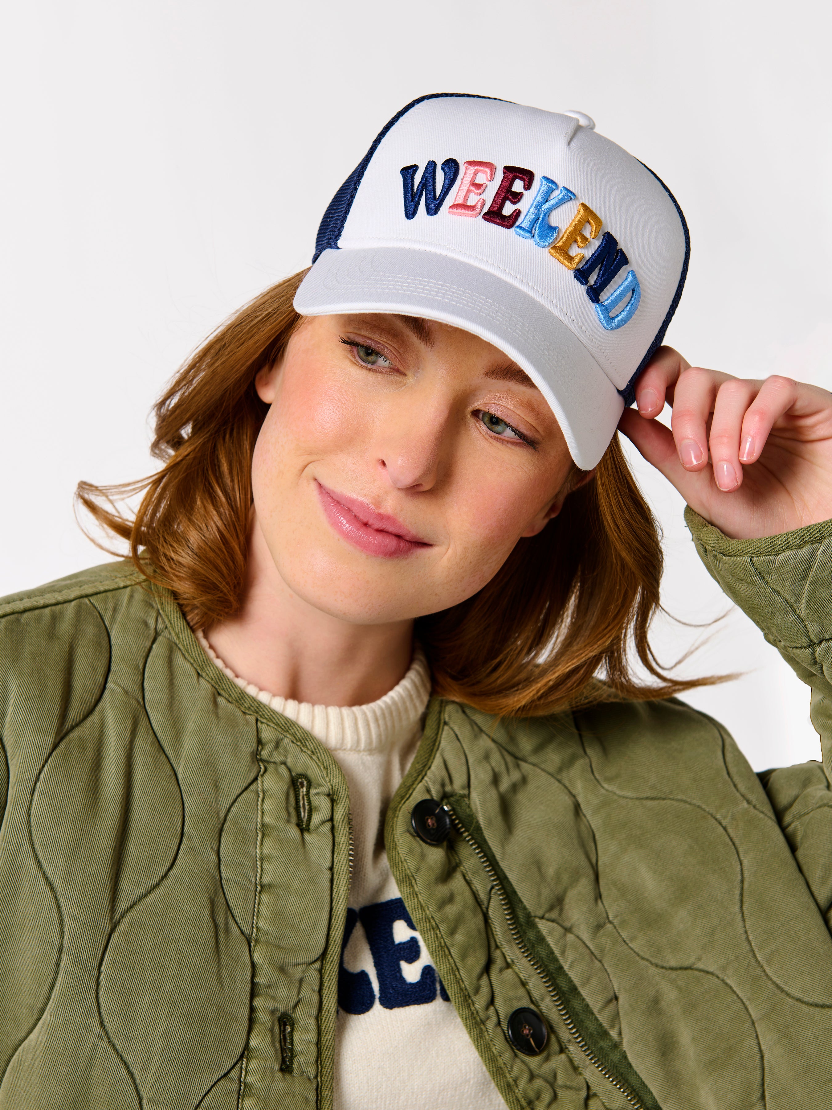 Shiraleah "Weekend" Trucker Hat, Ivory