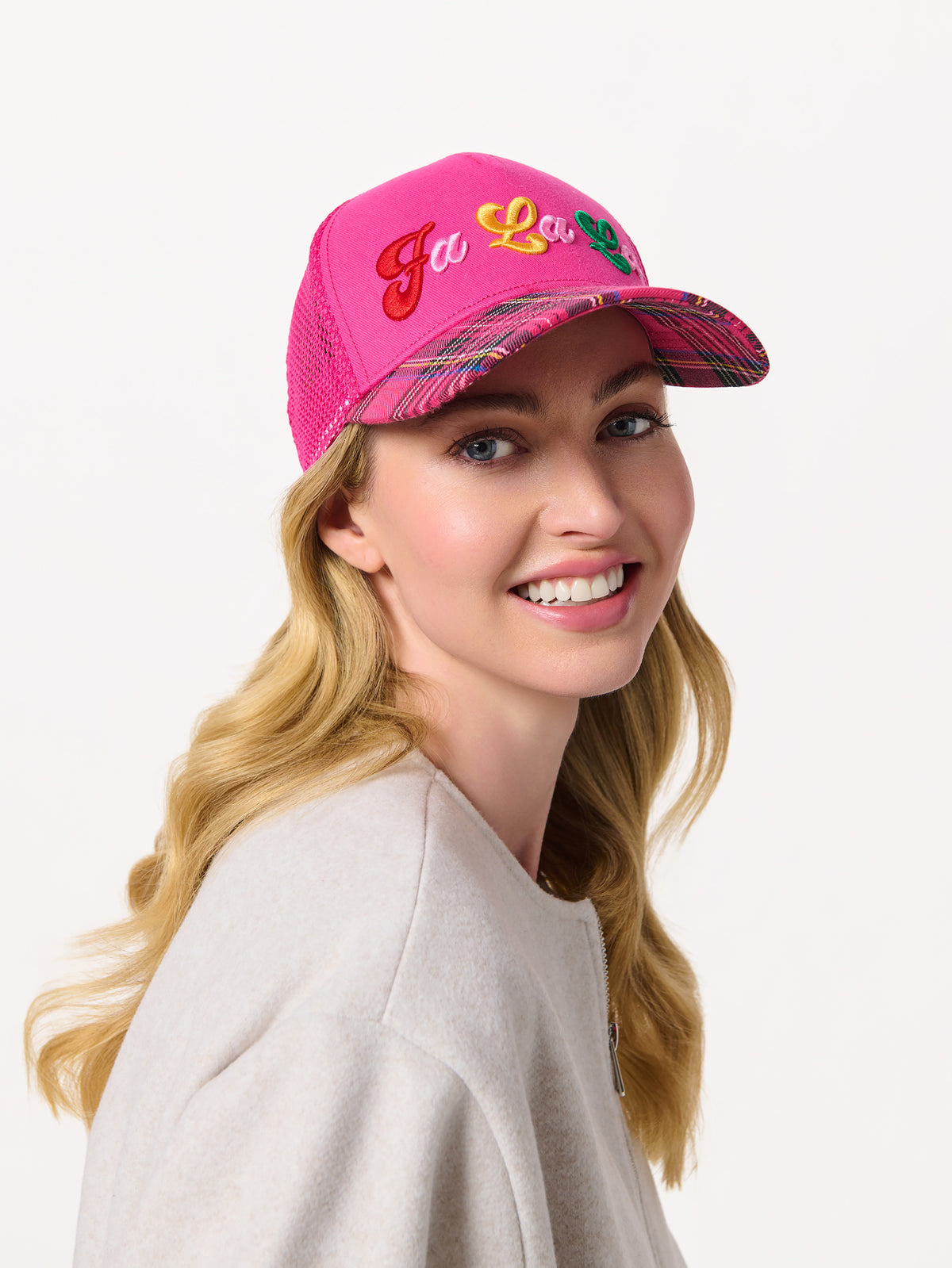 Shiraleah "Fa La La" Trucker Hat, Pink