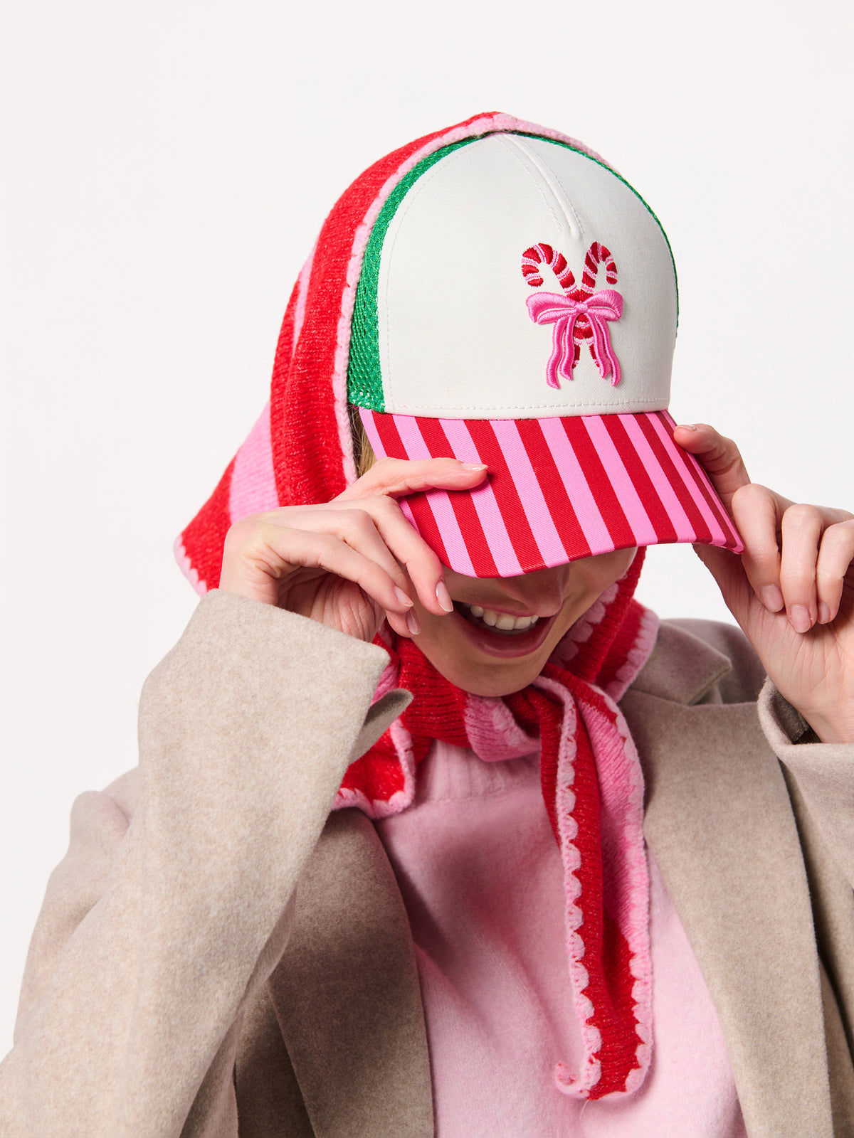 Shiraleah Candy Cane Trucker Hat, Multi
