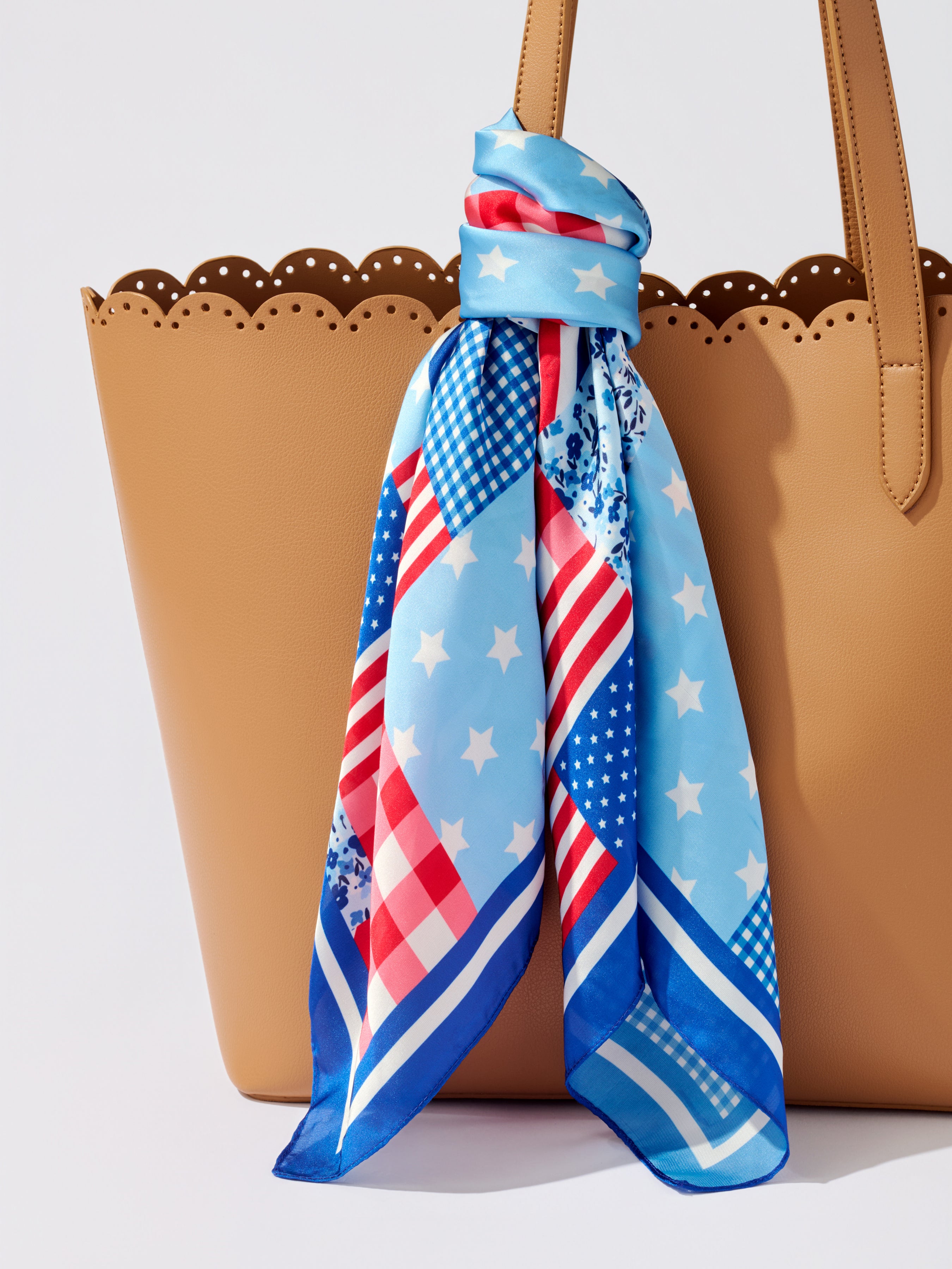 Shiraleah Flag Patchwork Scarf, Blue