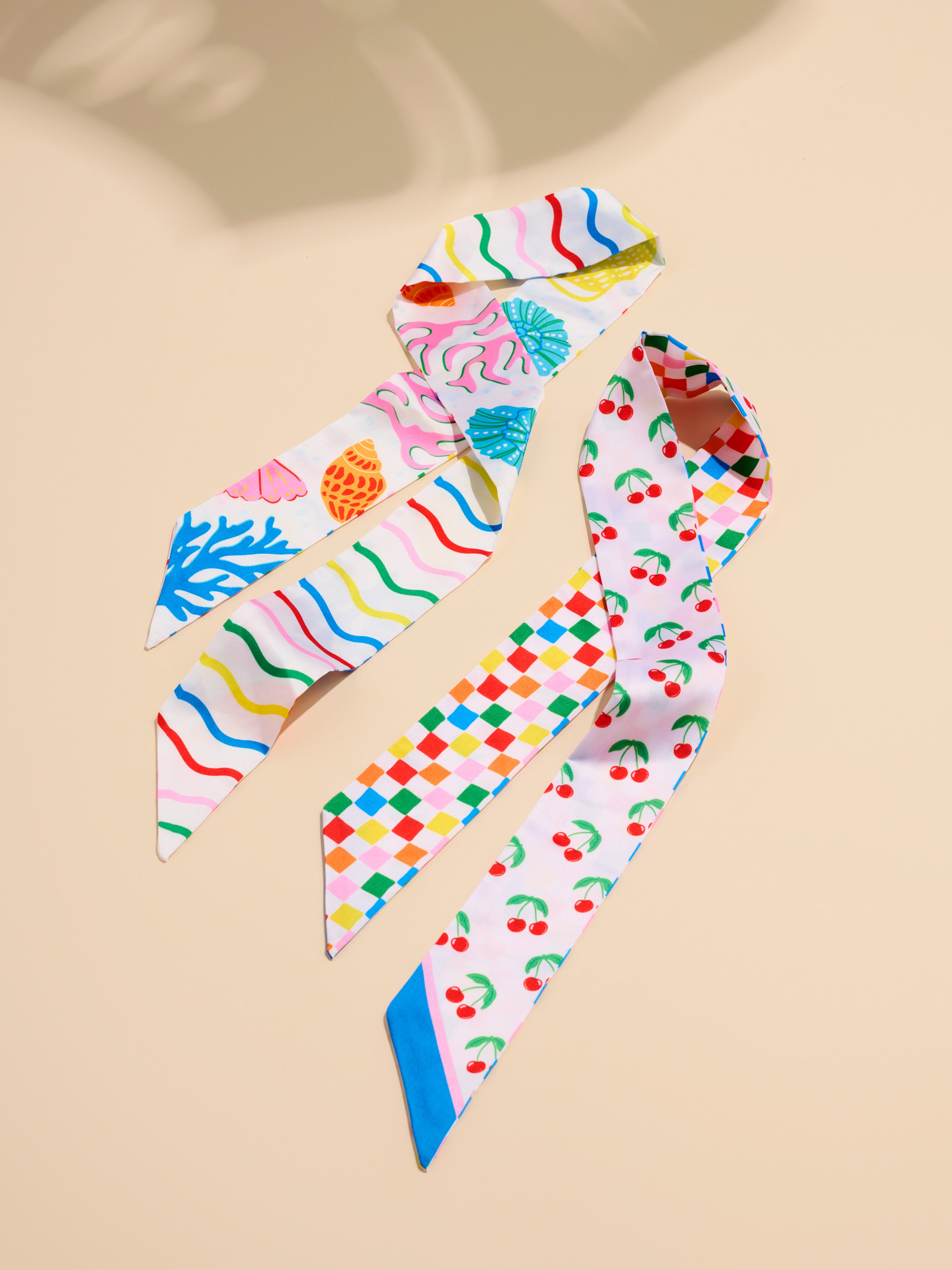 Shiraleah Assorted Set of 2 Tropical Lobster Twilly Scarf, Multi