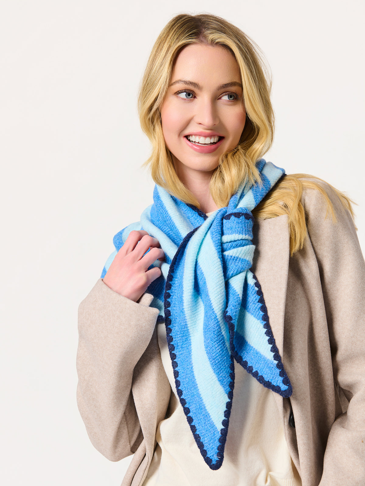 Shiraleah Joy Large Triangle Scarf BLUE / OS