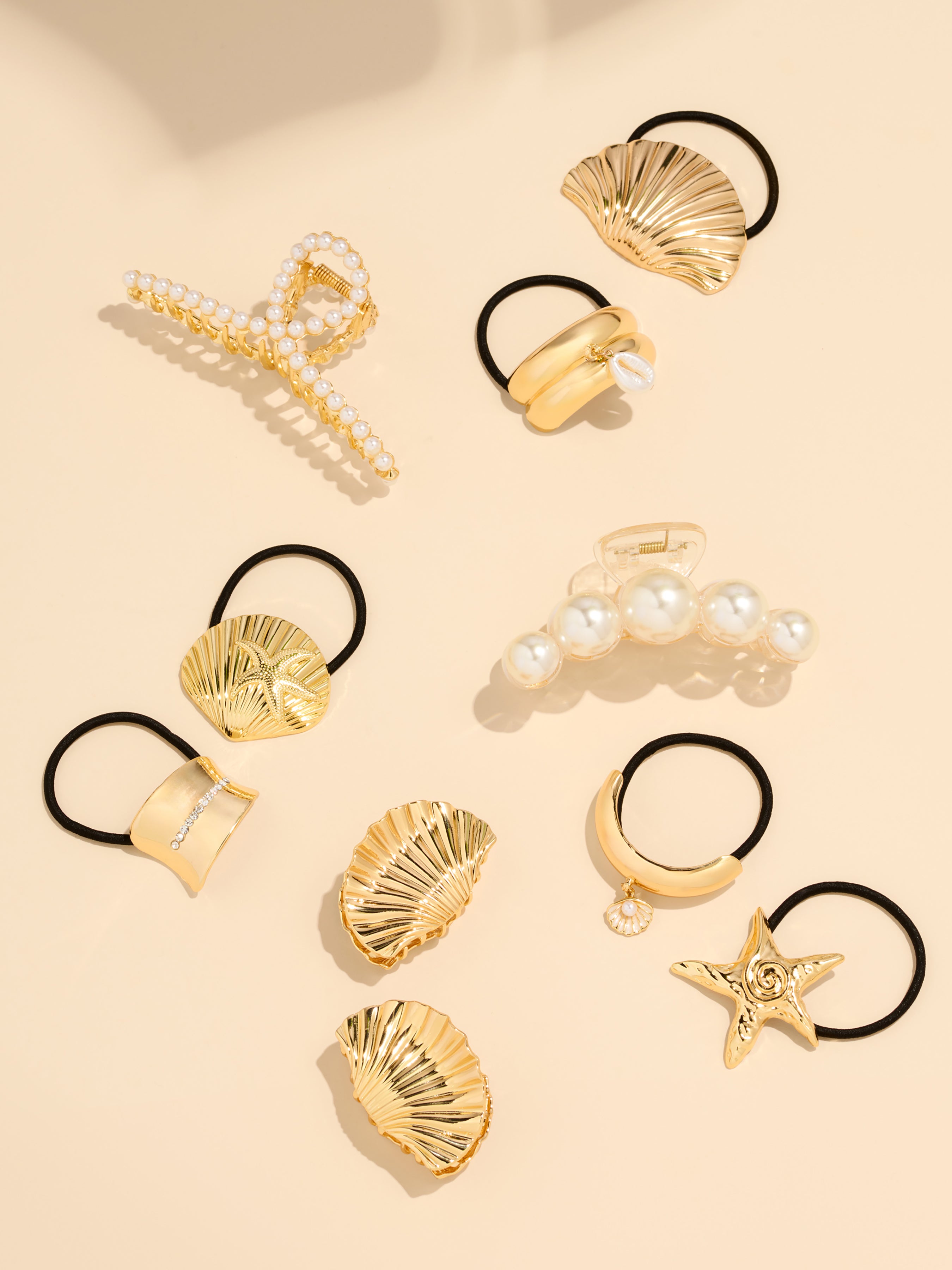 Shiraleah Set of 2 Shell Claw Clips, Gold