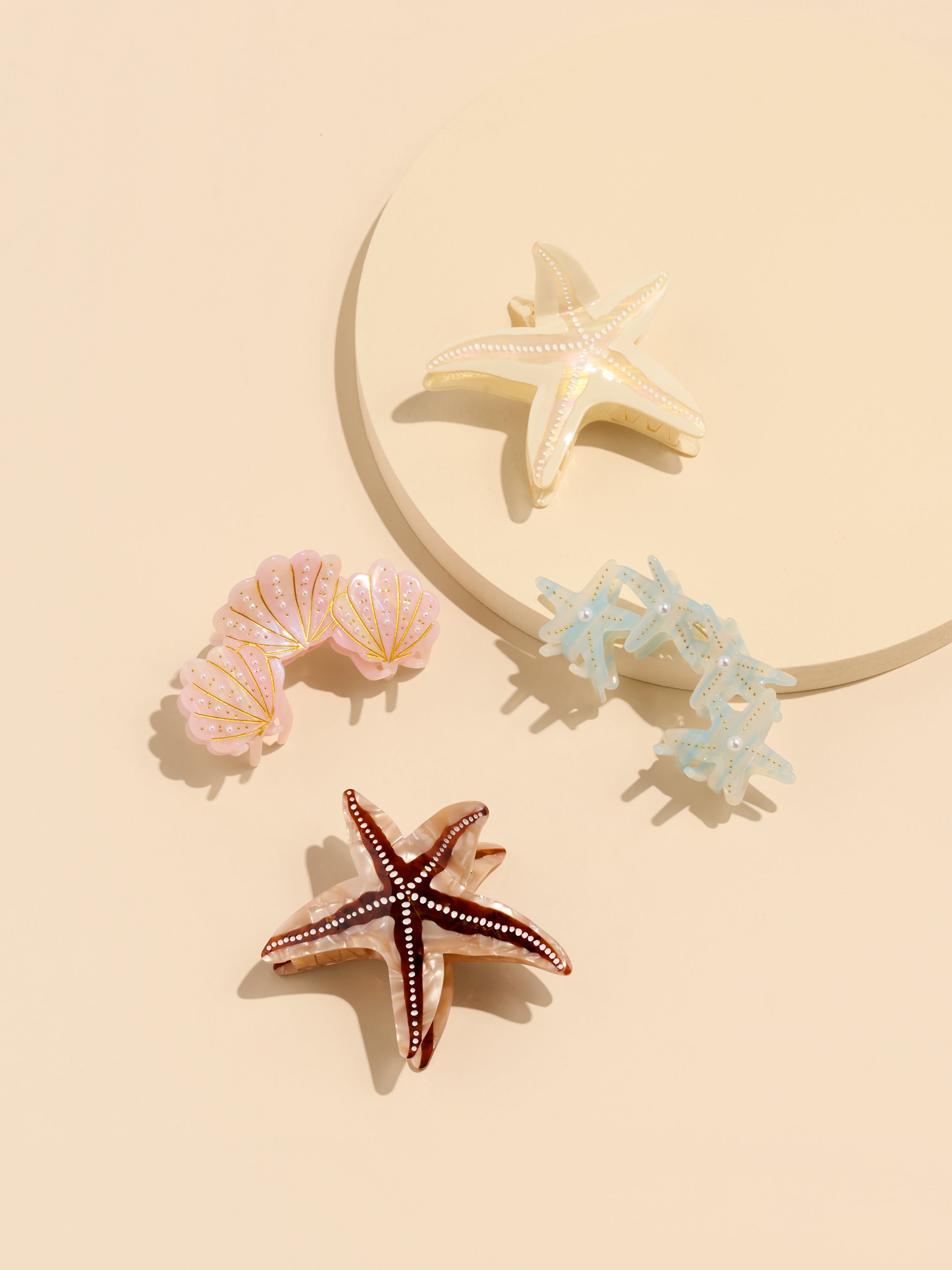 Shiraleah Pearl Seashell Claw Clip, Pink