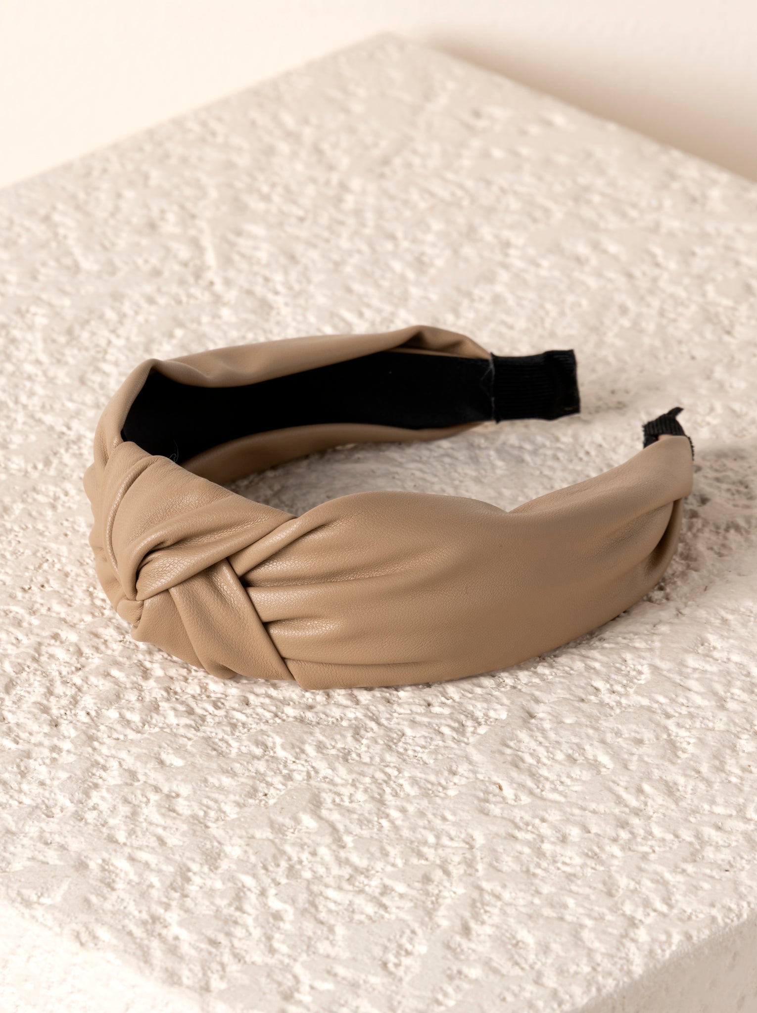 Shiraleah Knotted Faux Leather Headband CREAM