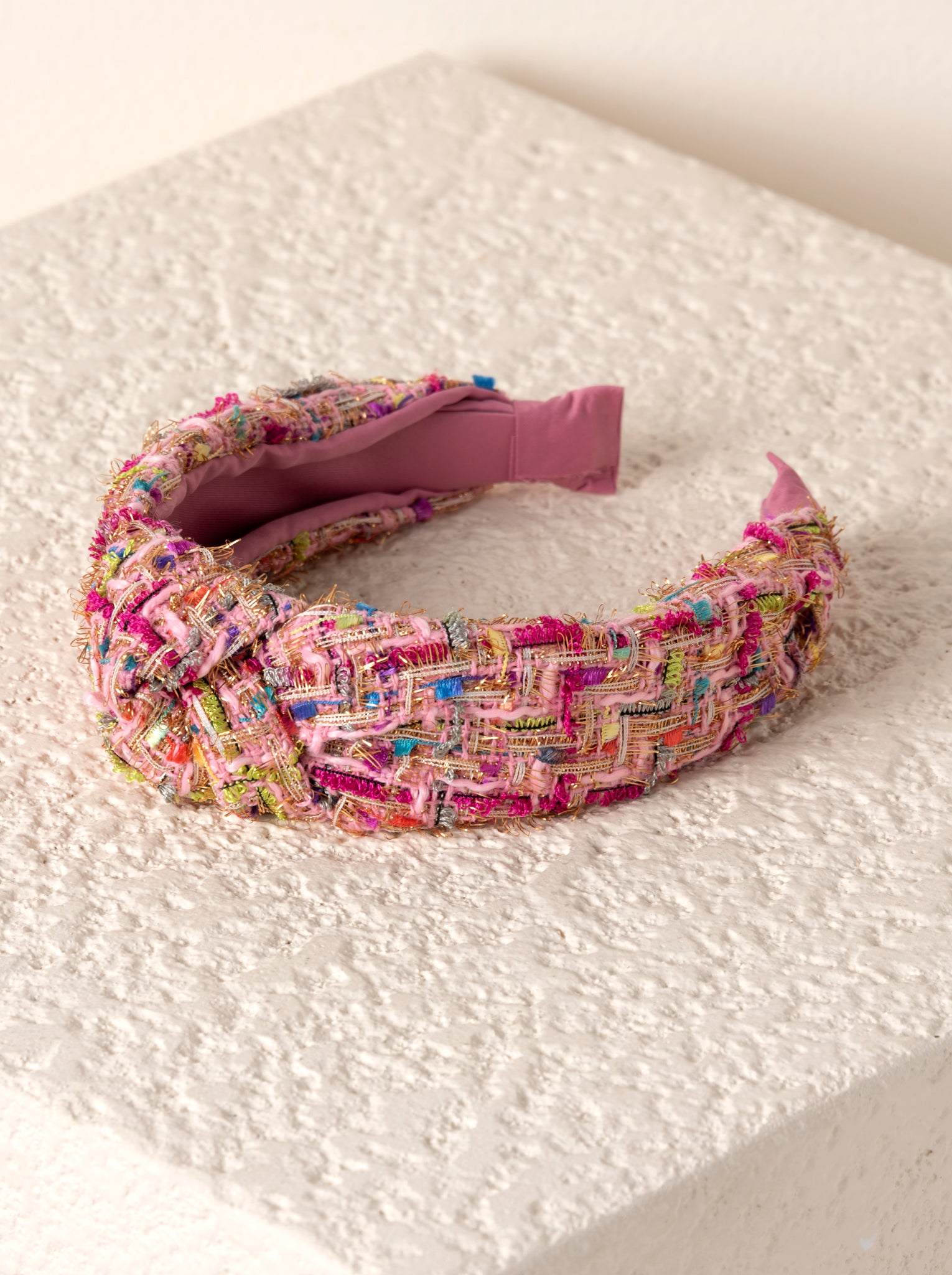Shiraleah Knotted Boucle Headband PINK