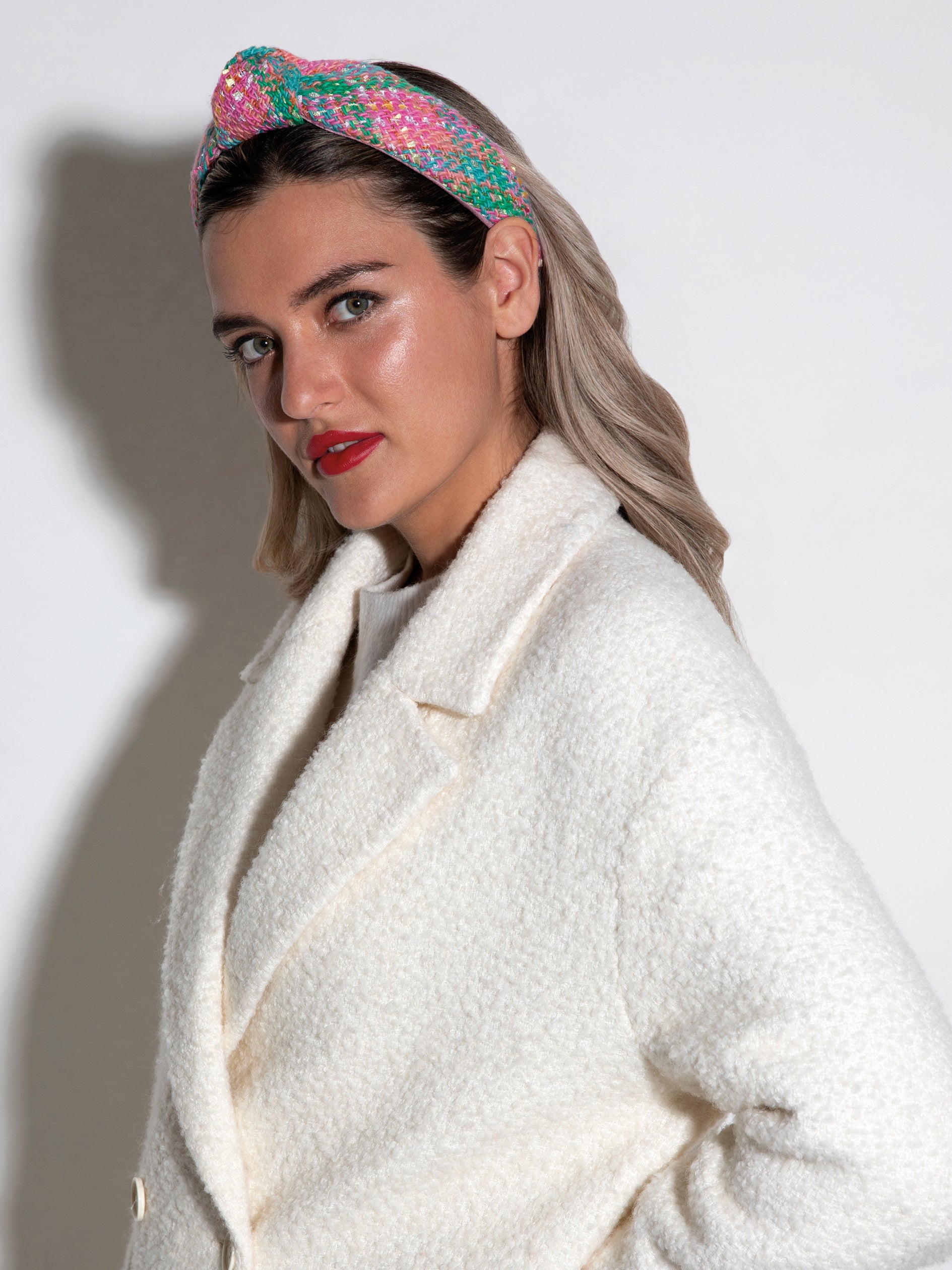 Shiraleah Boucle Knotted Headband PINK