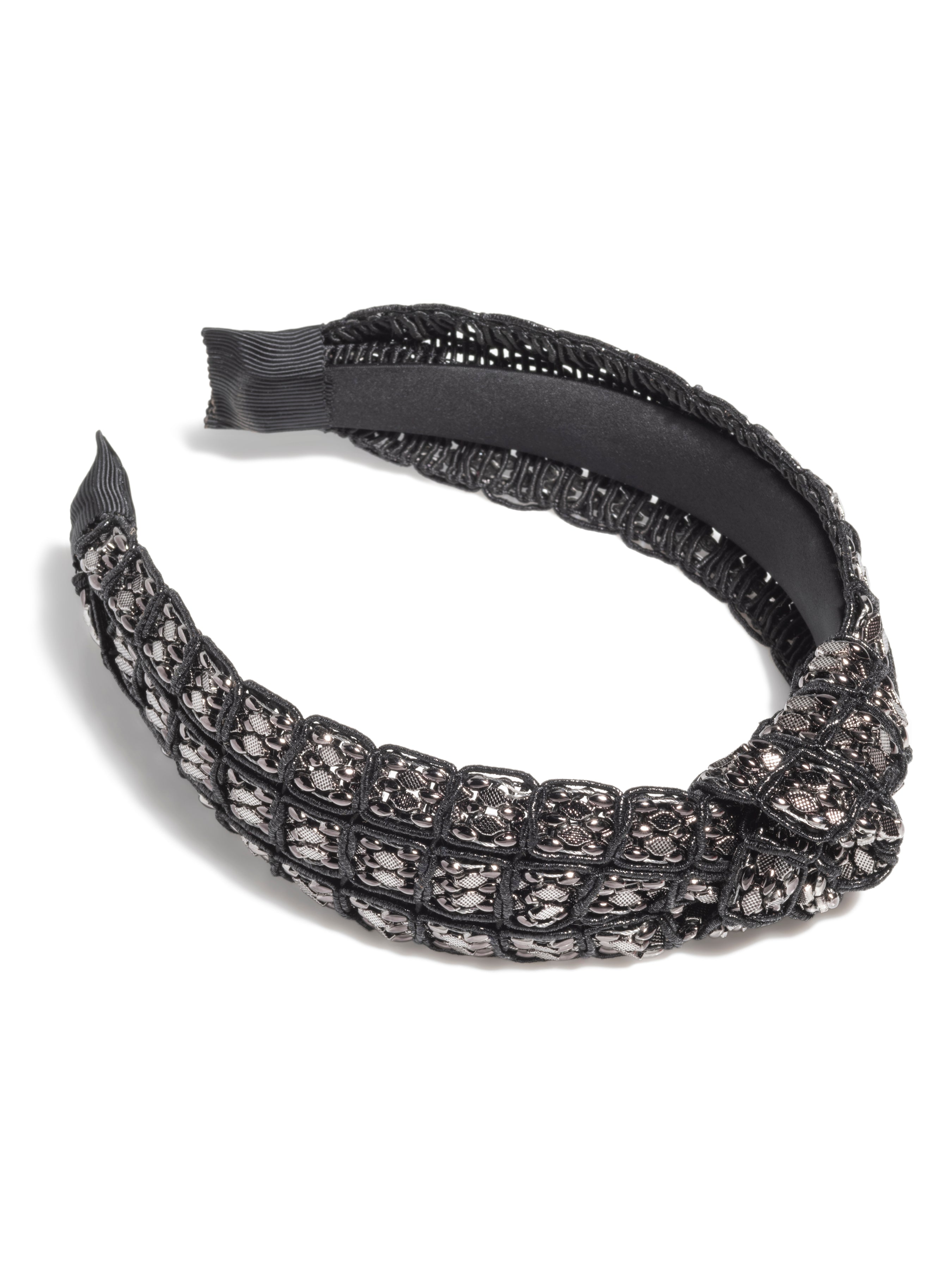 Shiraleah Mesh Bead Knotted Headband BLACK