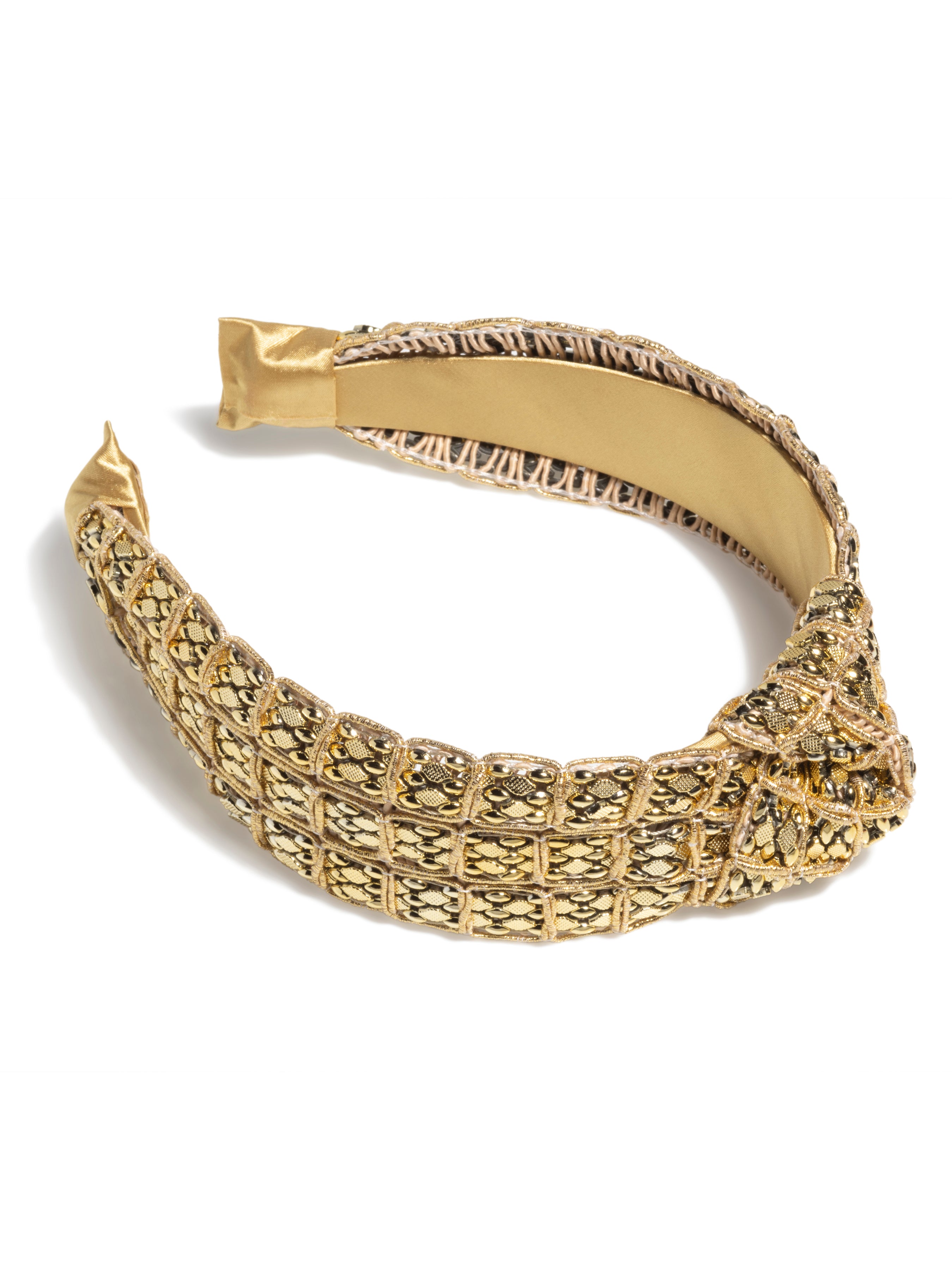 Shiraleah Mesh Bead Knotted Headband GOLD