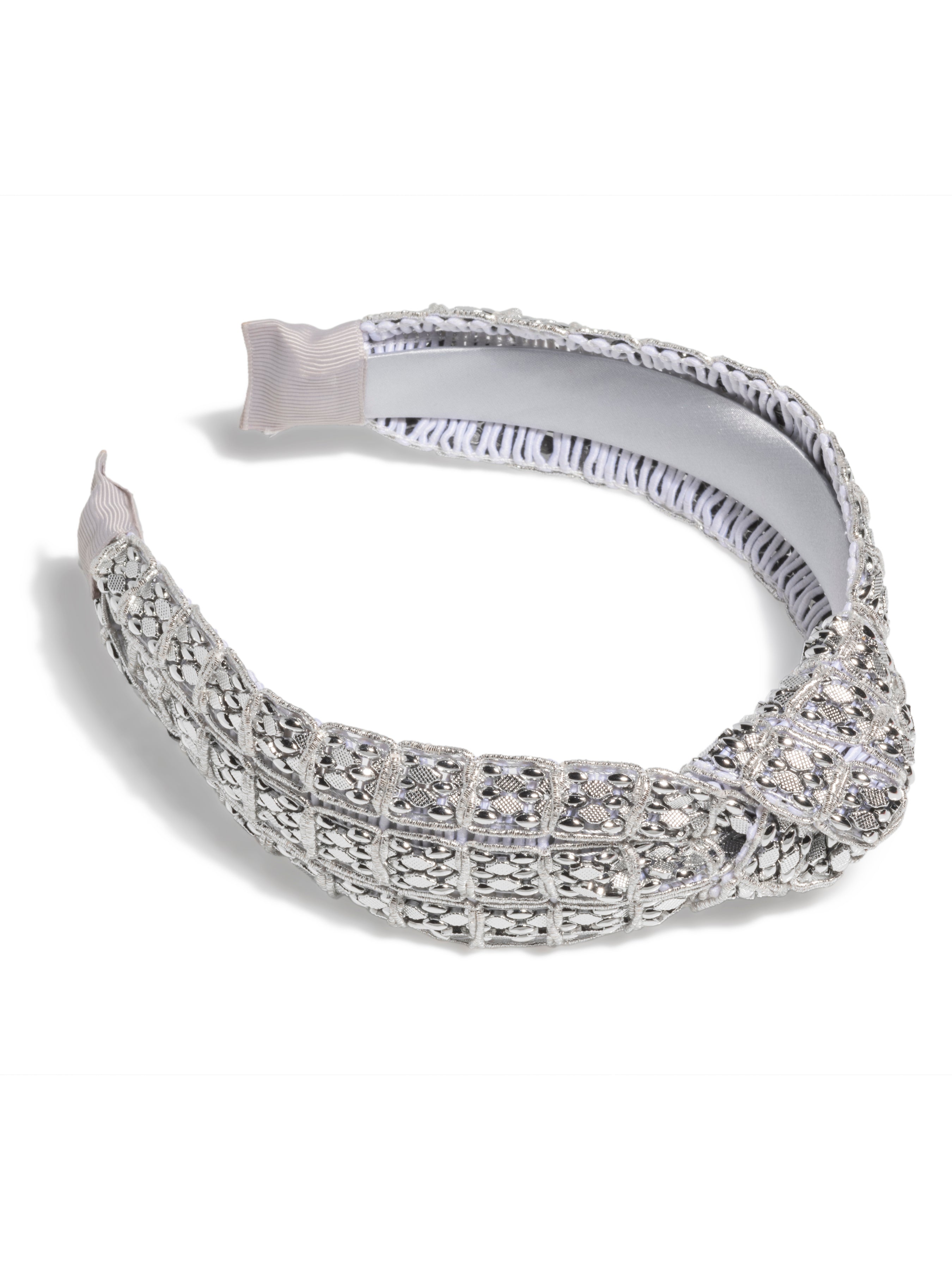 Shiraleah Mesh Bead Knotted Headband SILVER