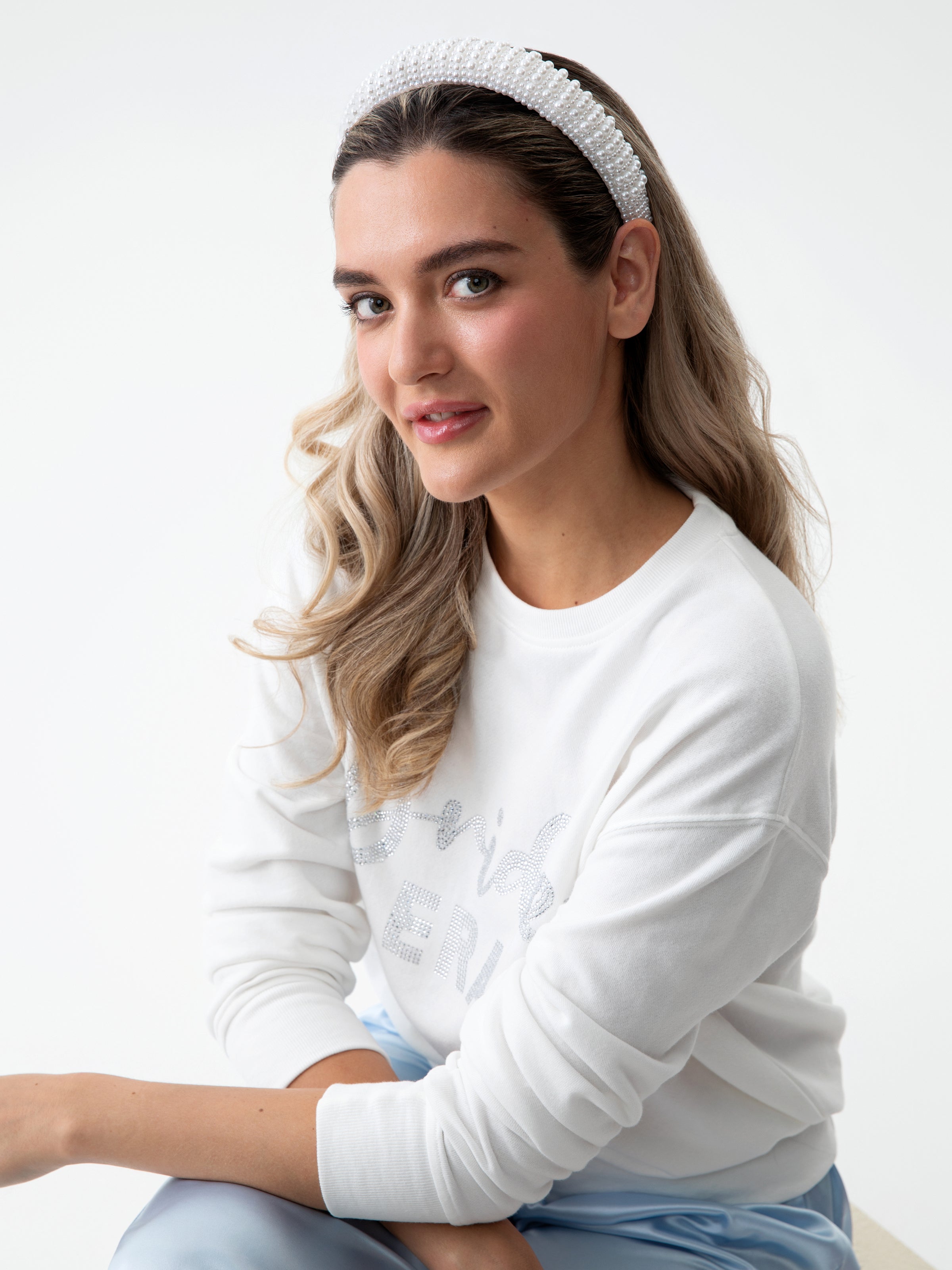Shiraleah Beaded Headband WHITE