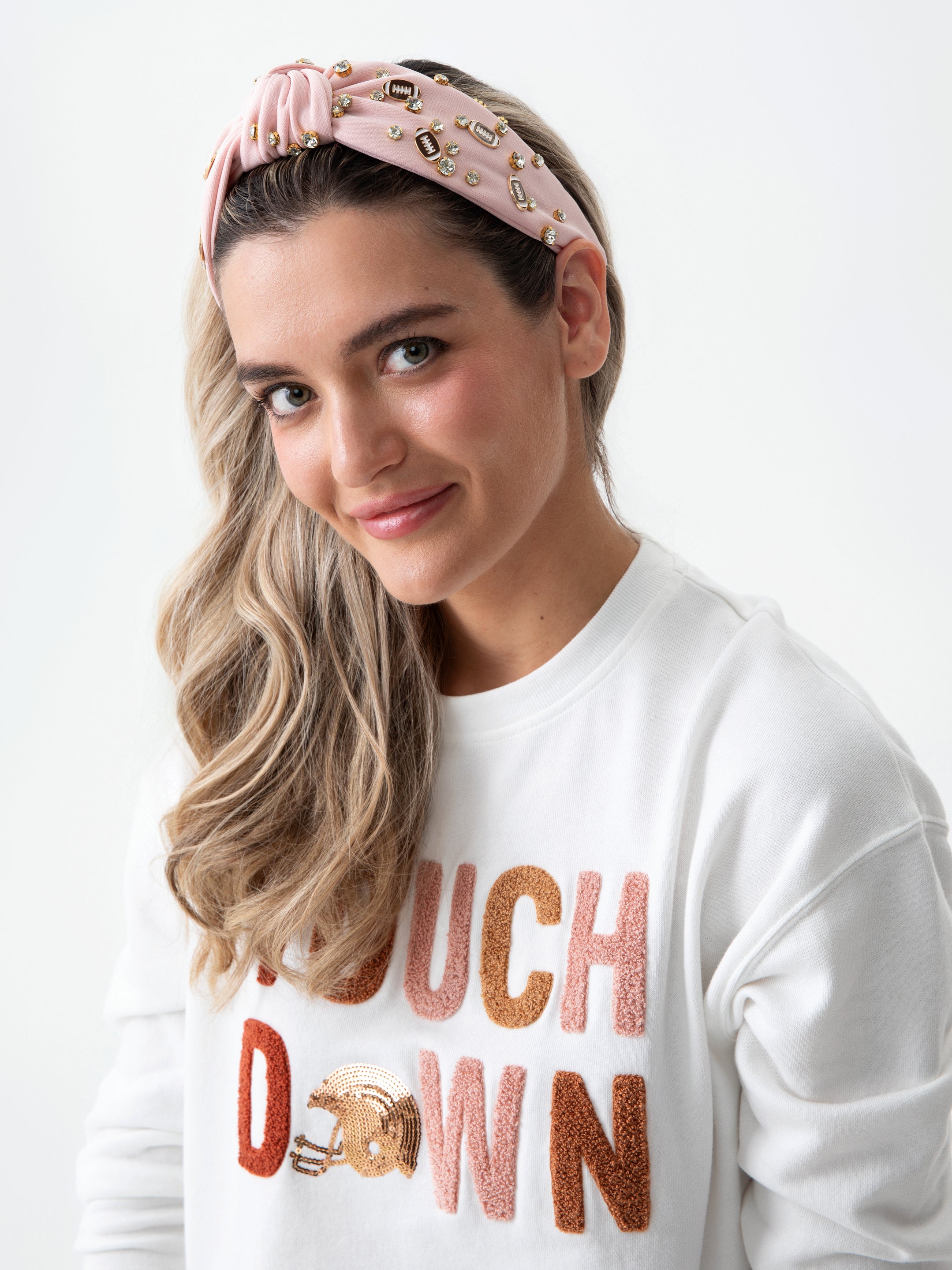 Shiraleah Game Day Charms Knotted Headband BLUSH