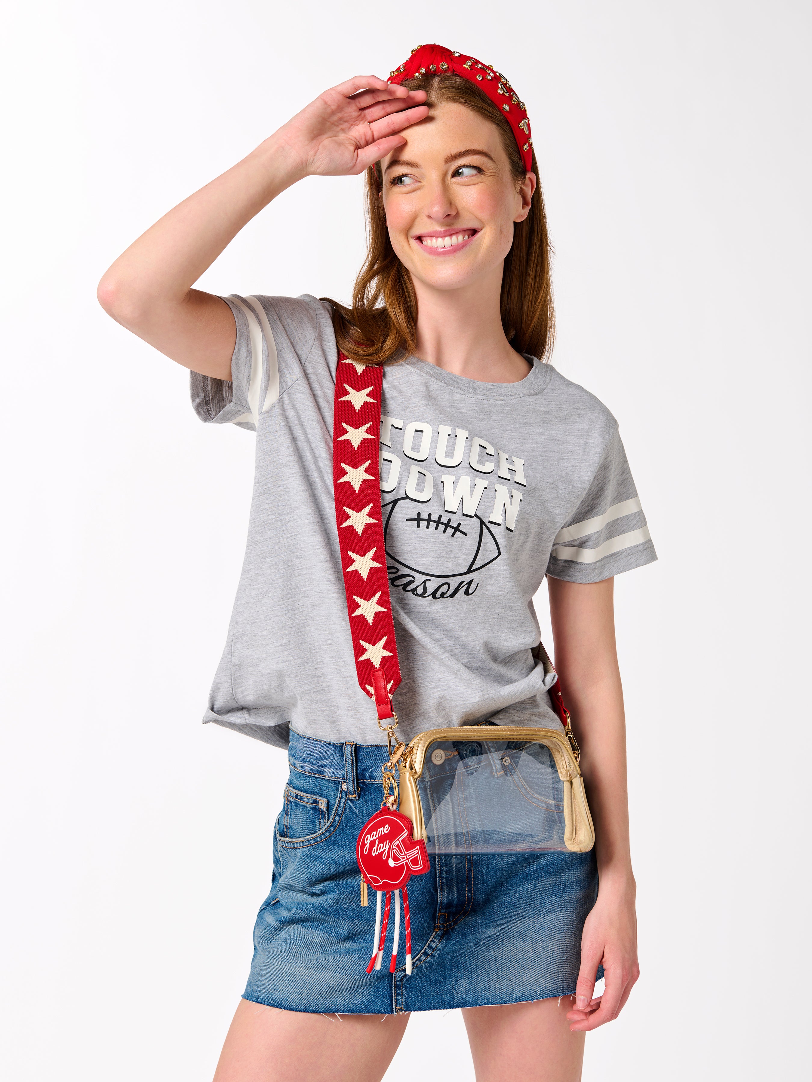 Shiraleah Game Day Charms Knotted Headband RED