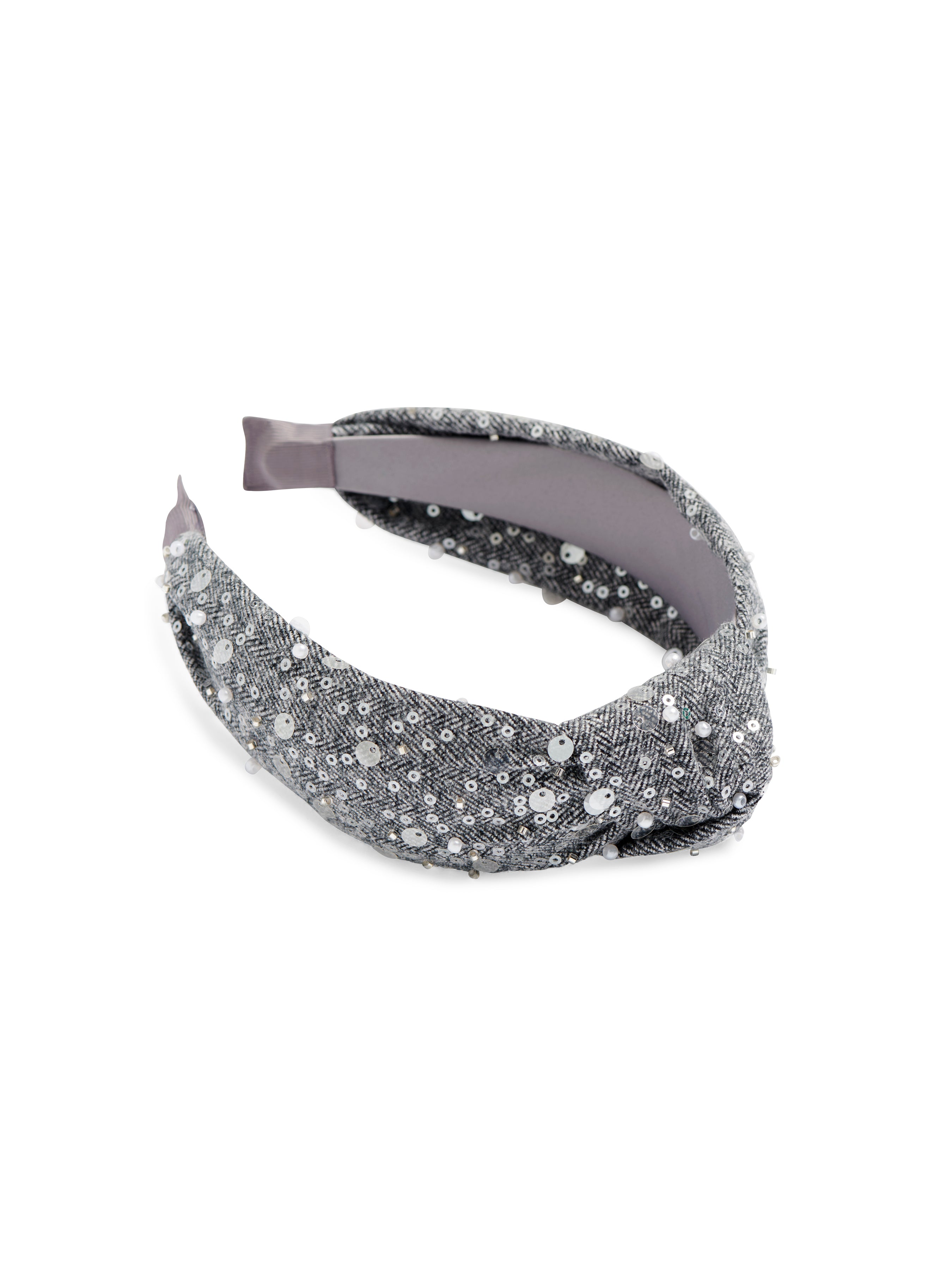 Shiraleah Sequin Tweed Headband, Grey