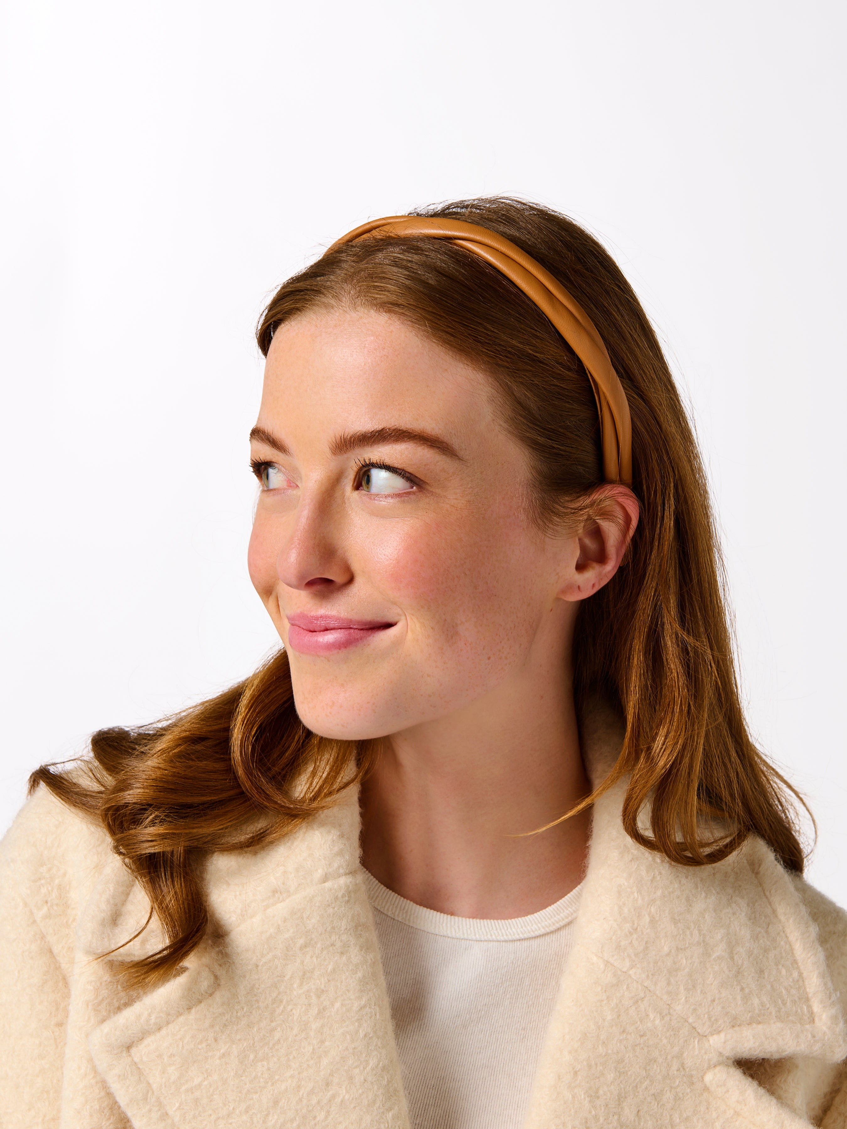 Shiraleah Faux Leather Twist Headband TAN