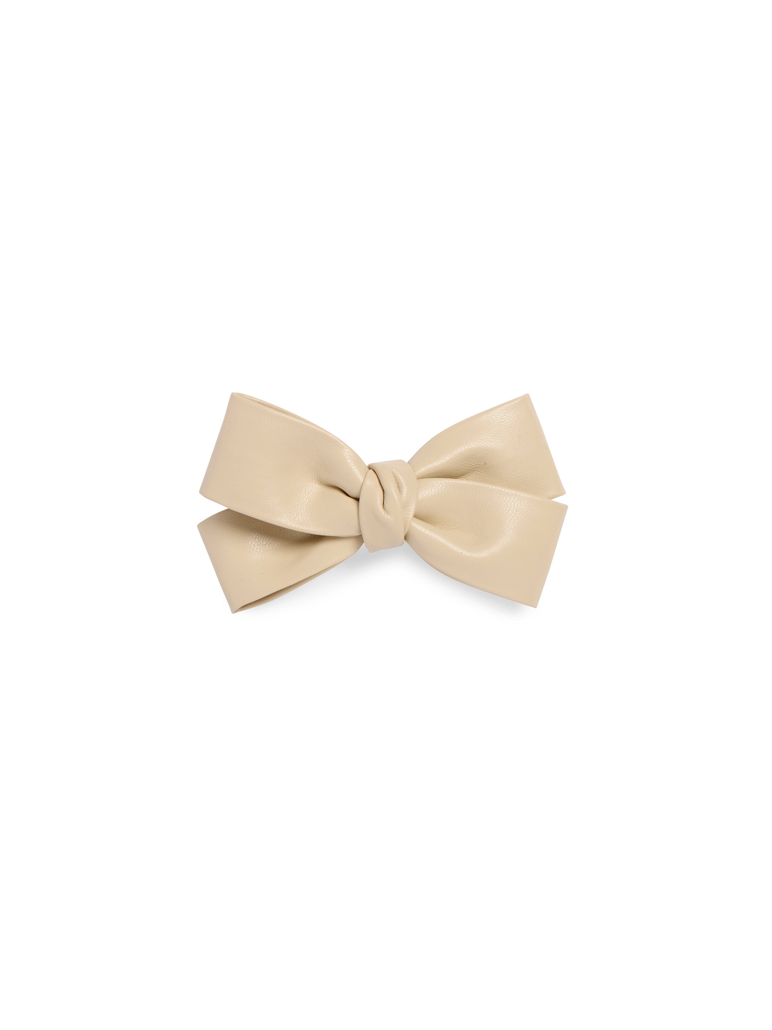 Shiraleah Faux Leather Bow Clip SAND