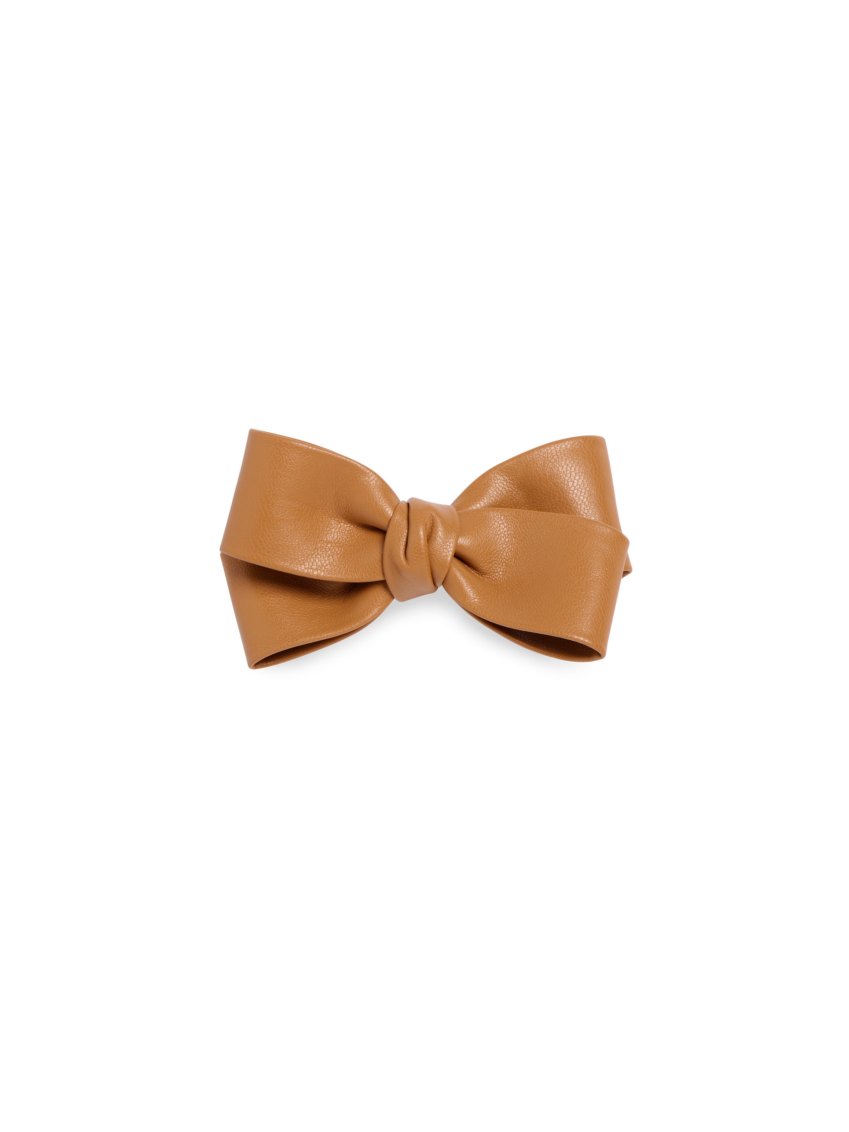Shiraleah Faux Leather Bow Clip TAN
