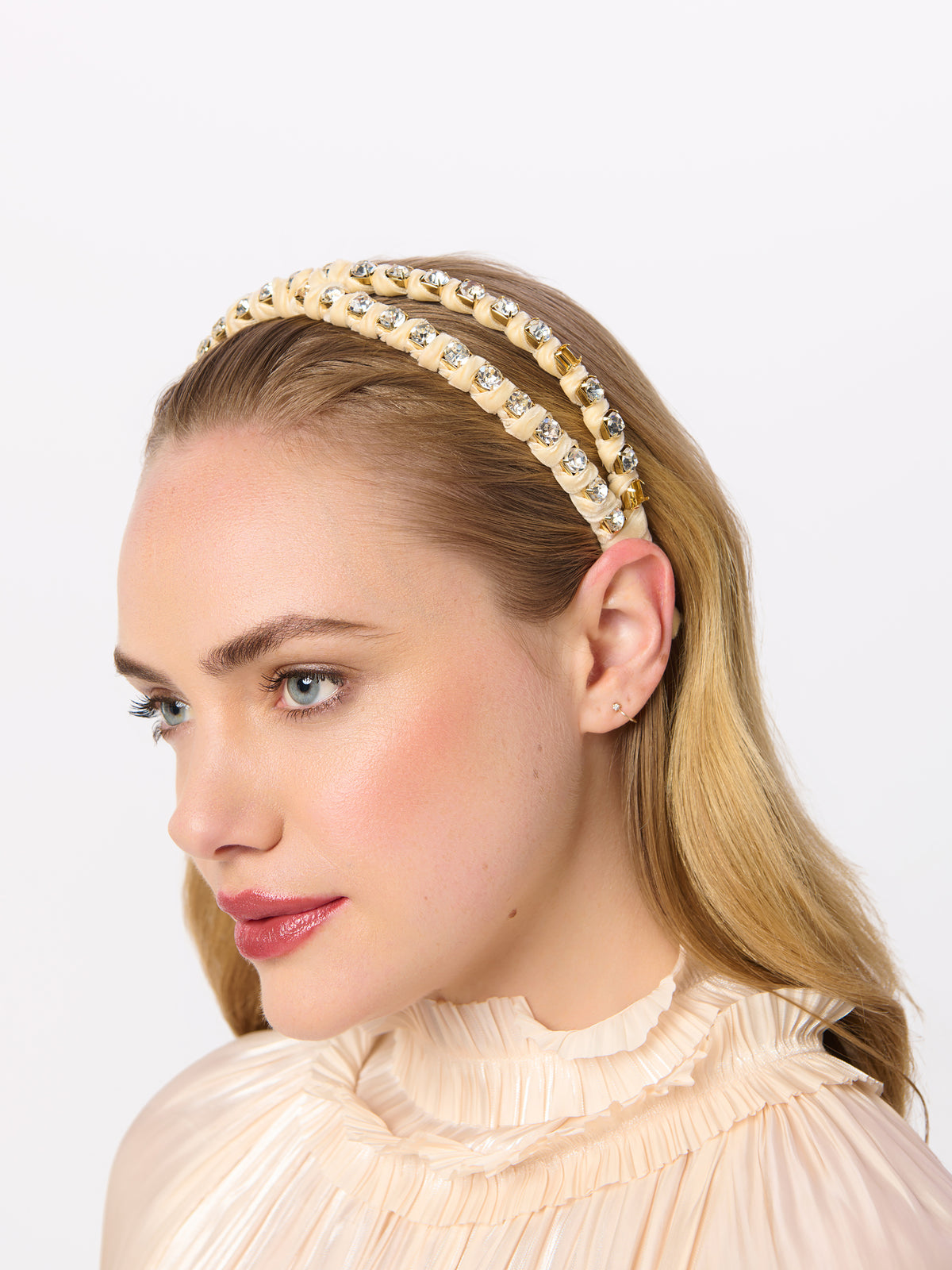 Shiraleah Rhinestone Double Headband IVORY / OS