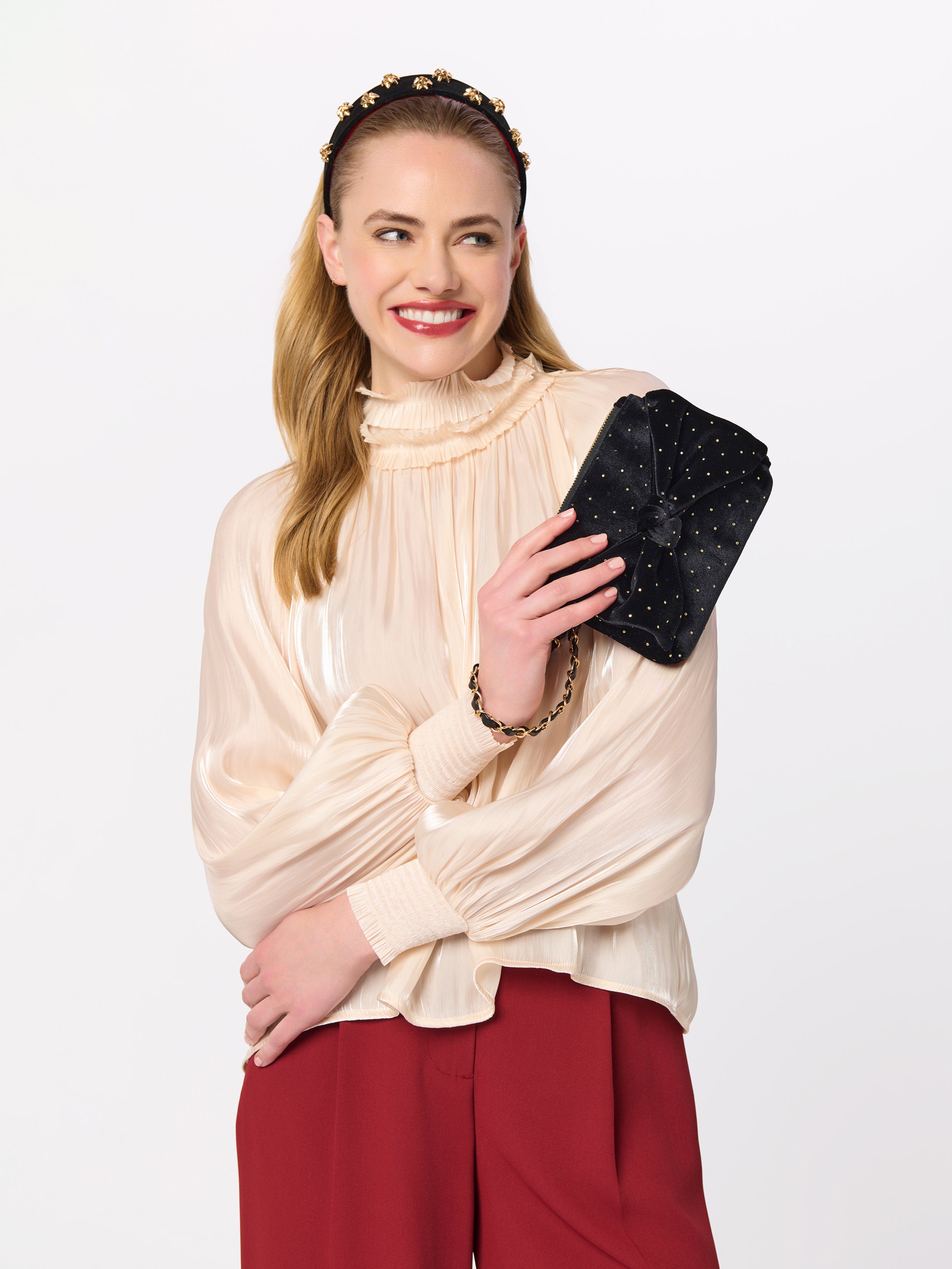 Shiraleah Velvet Gift Bow Headband BLACK / OS
