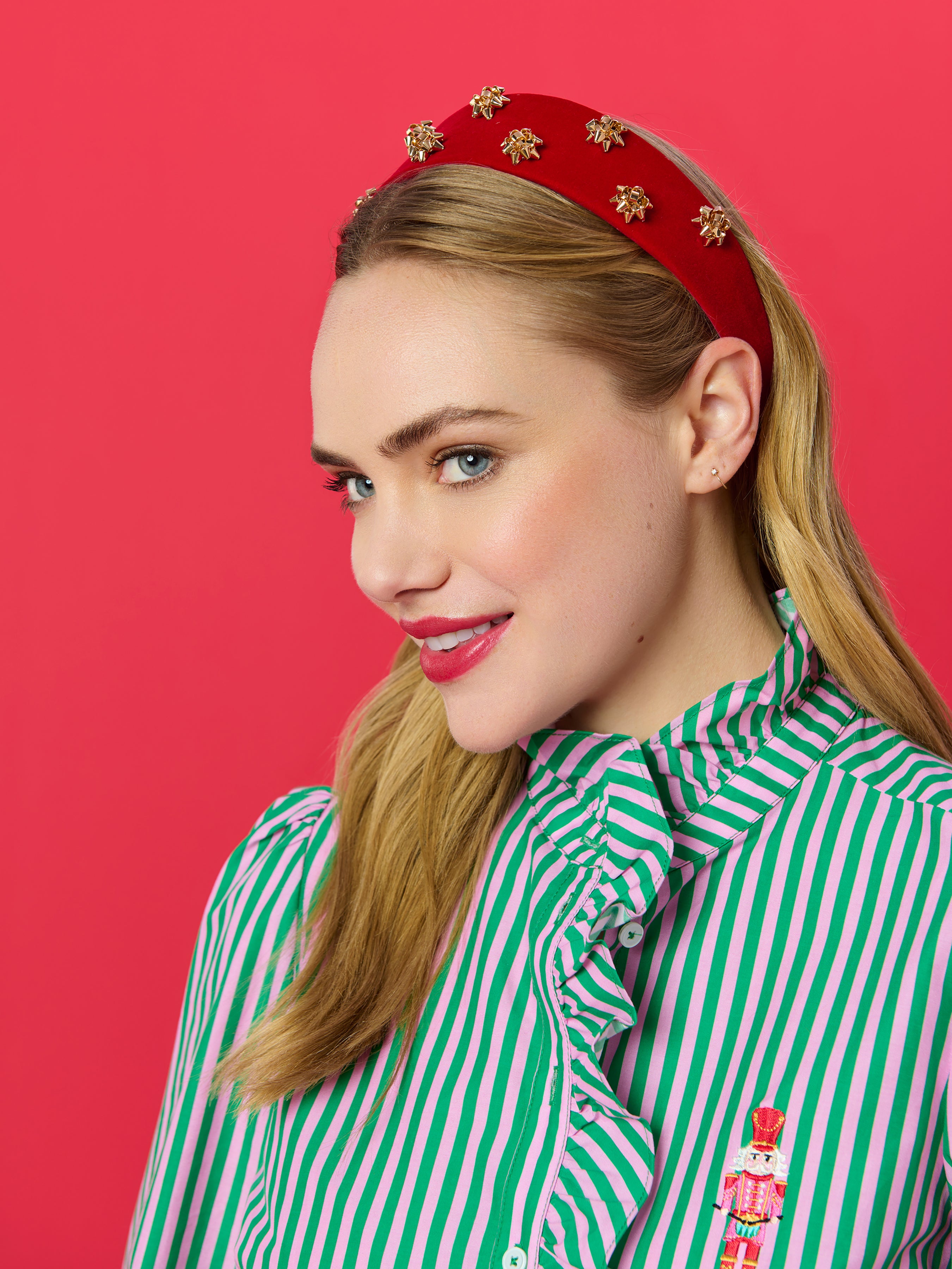 Shiraleah Velvet Gift Bow Headband SCARLET / OS