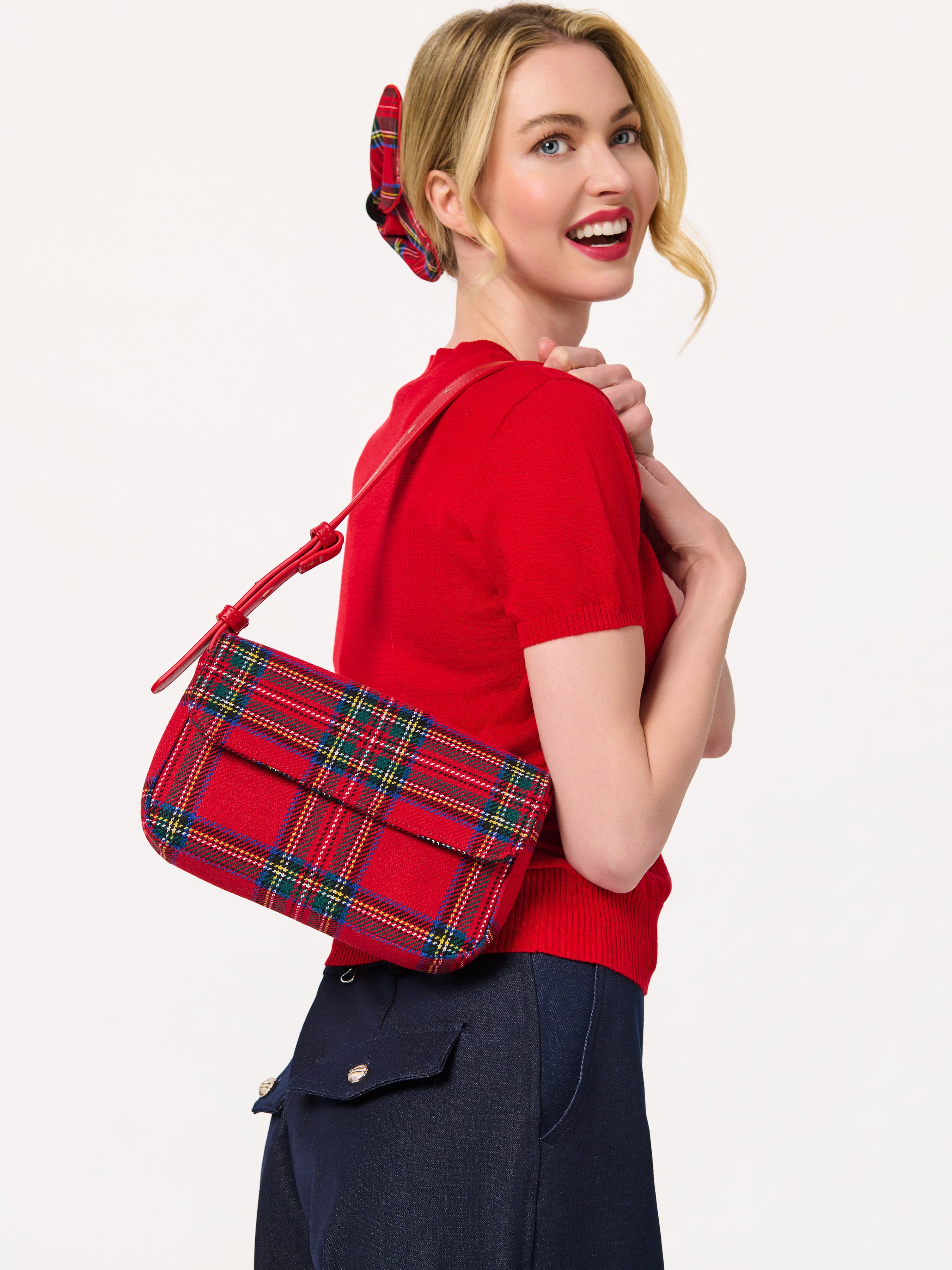 Shiraleah Plaid Claw Clip RED / OS