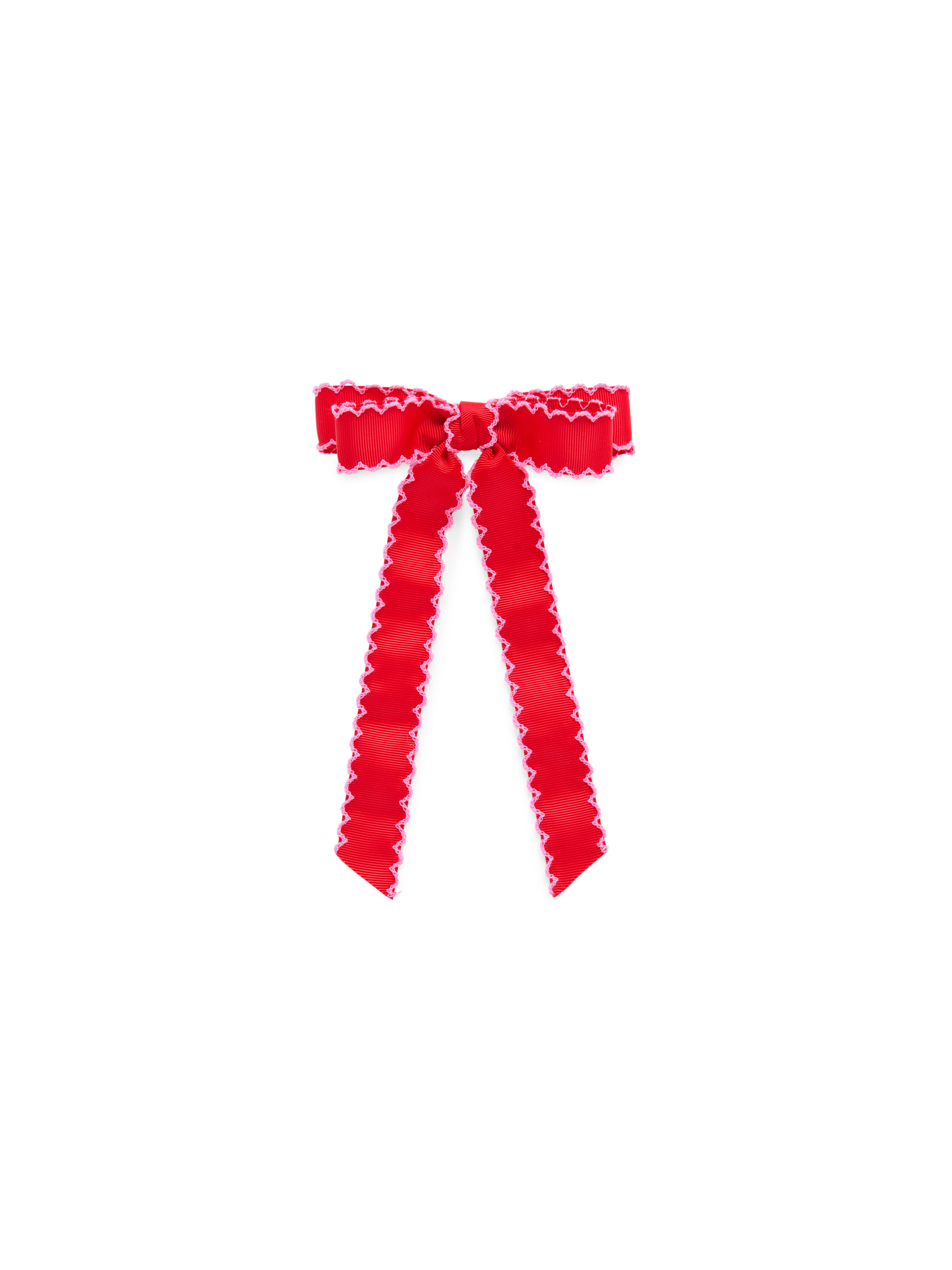 Shiraleah Scallop Trim Bow Clip RED / OS