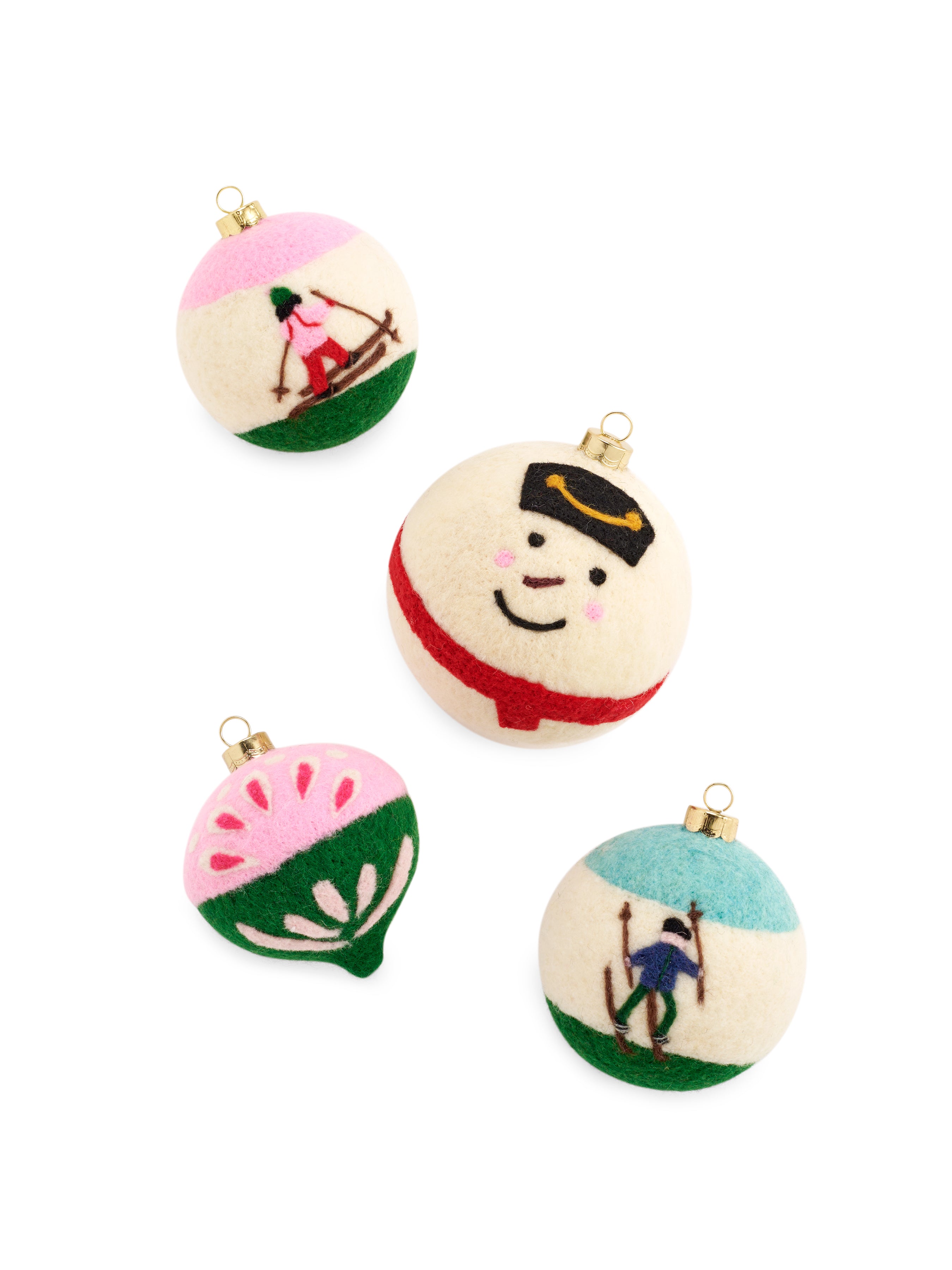 Shiraleah Assorted Set of 4 Snowman Ornaments, Multi