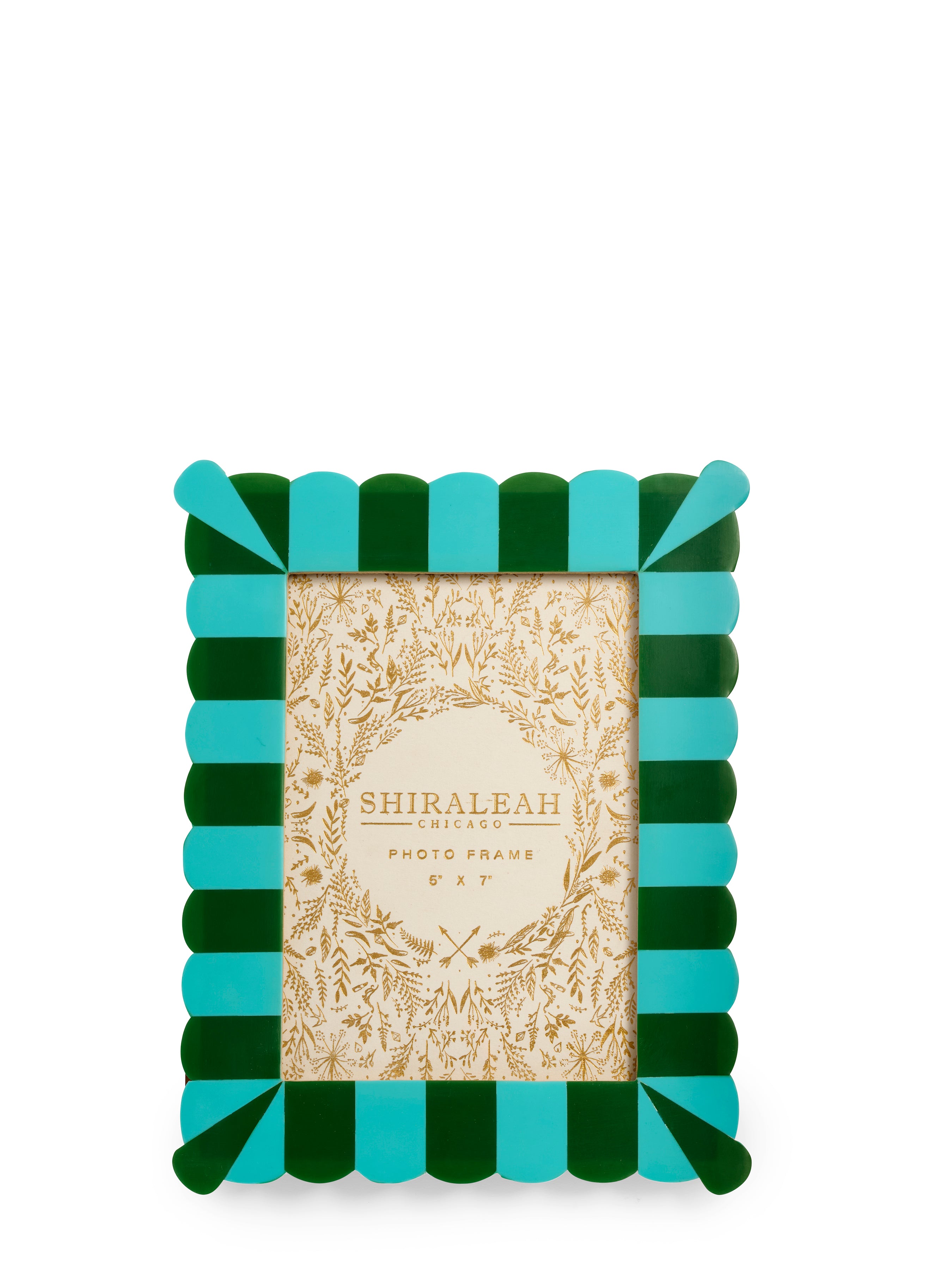 Shiraleah Viva 5" x 7" Scalloped Picture Frame GREEN